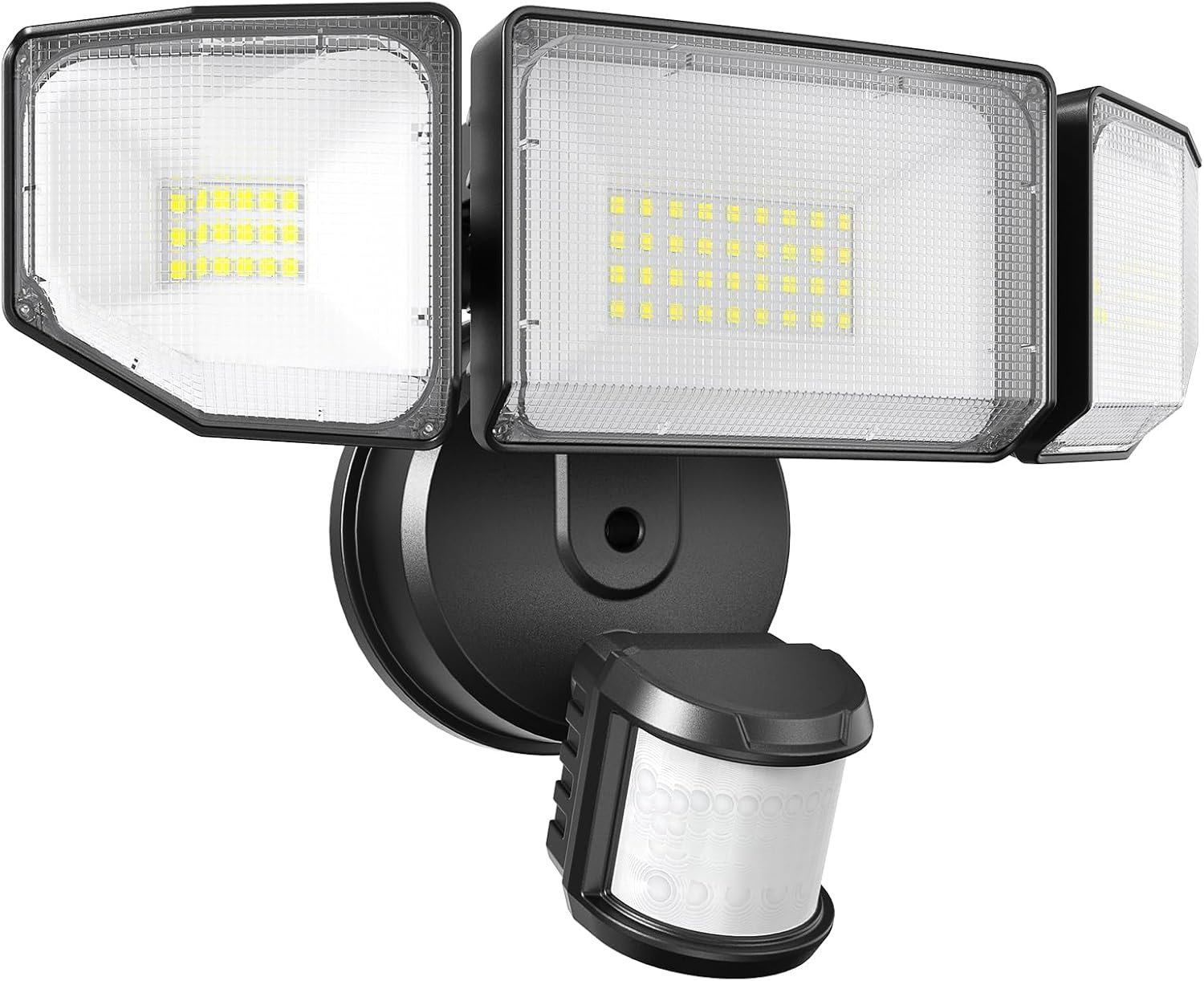 85W LED Security Lights Motion Sensor Light Outdoor, 8500LM Dusk to Dawn, IP65 Waterproof, 6500K, 3 Head Motion Detected Flood Light, Floodlight for Outside, Garage, Yard, Porch (Black)