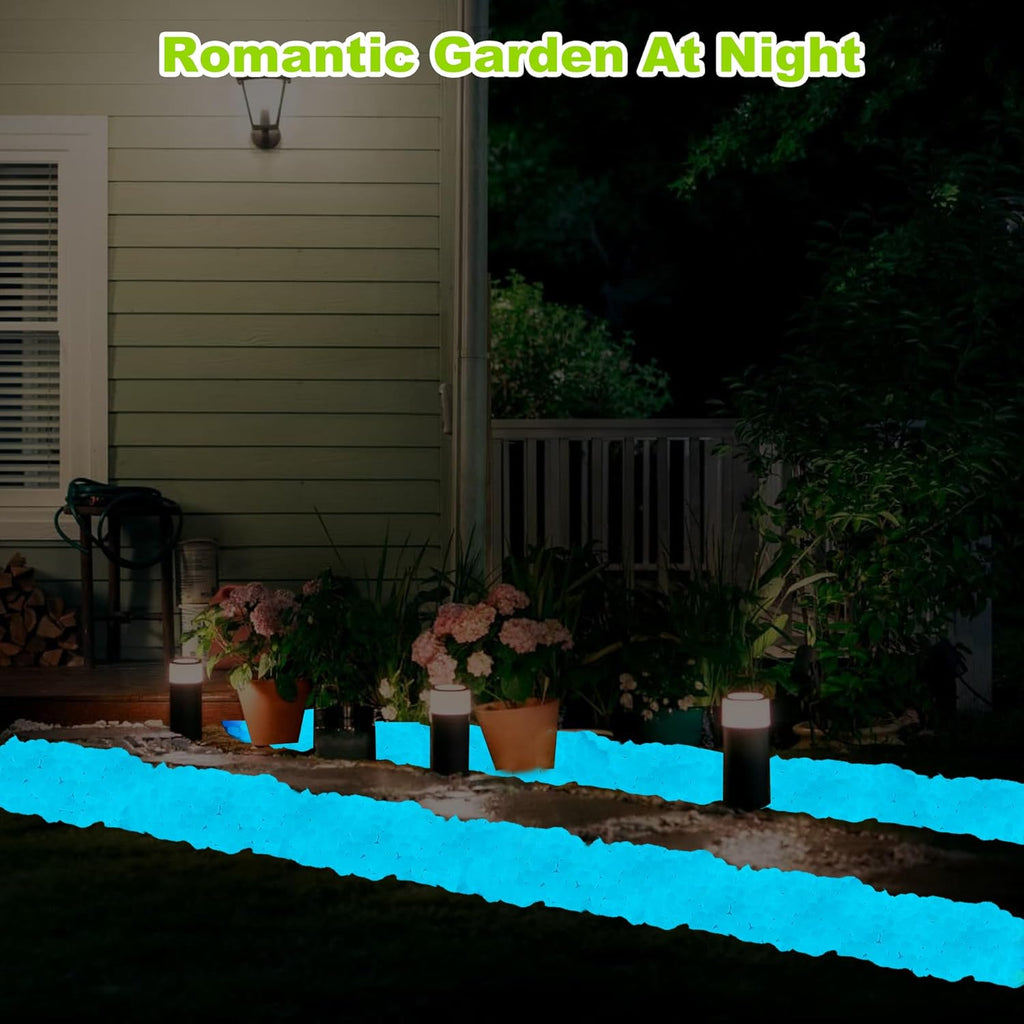 3000pc Glow in The Dark Rocks Outdoor Blue Rocks for Landscaping Glow in The Dark Blue Stones Glow Pebbles Glowing Rocks for Garden Luminous Stones Glowing Stones for Driveway Walkway,Blue