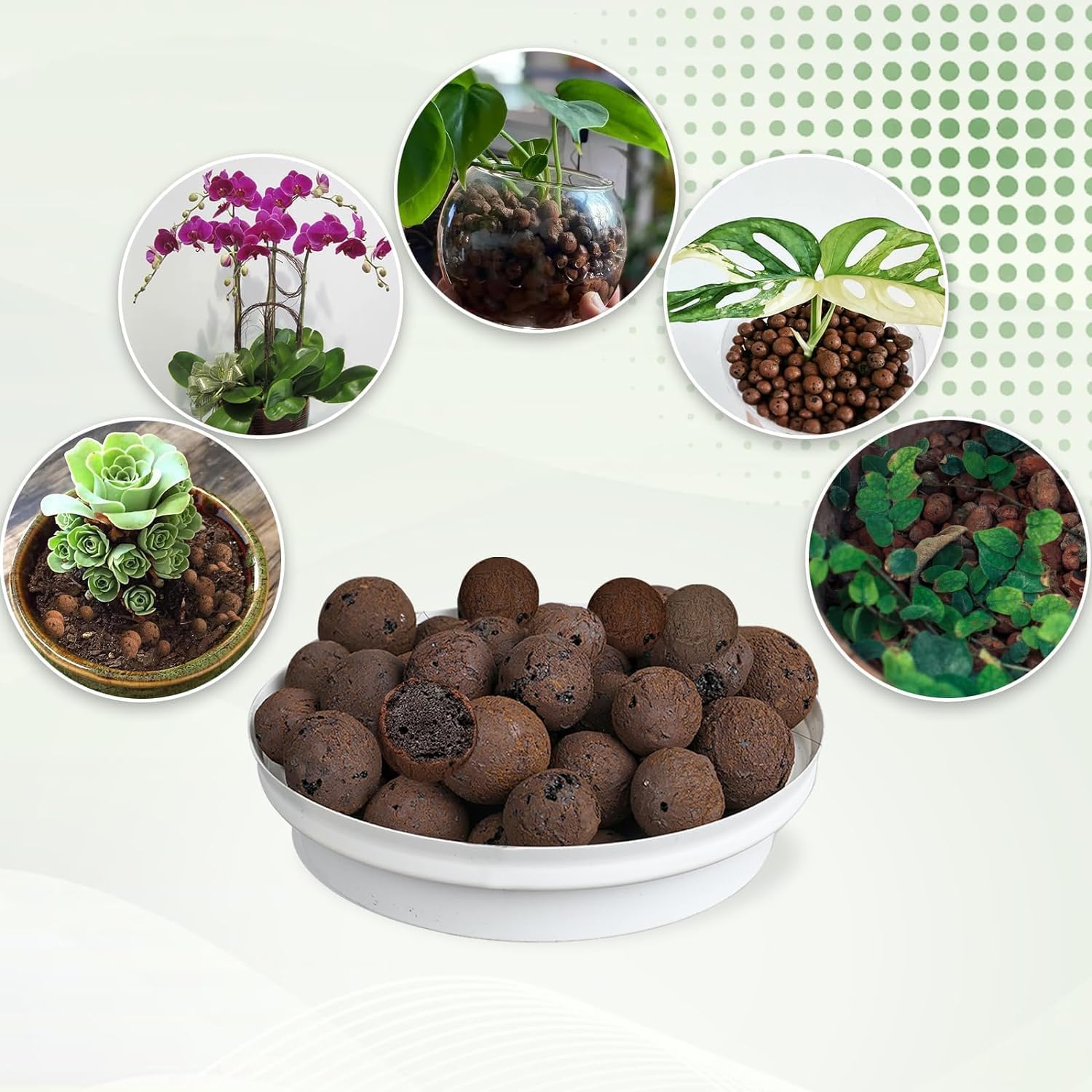 Expanded Clay Pebbles for Plants 2qt, Natural Organic Expanded Grow Media for Hydroponics, Drainage, Decoration, Aquaponics and Other Gardening Essentials