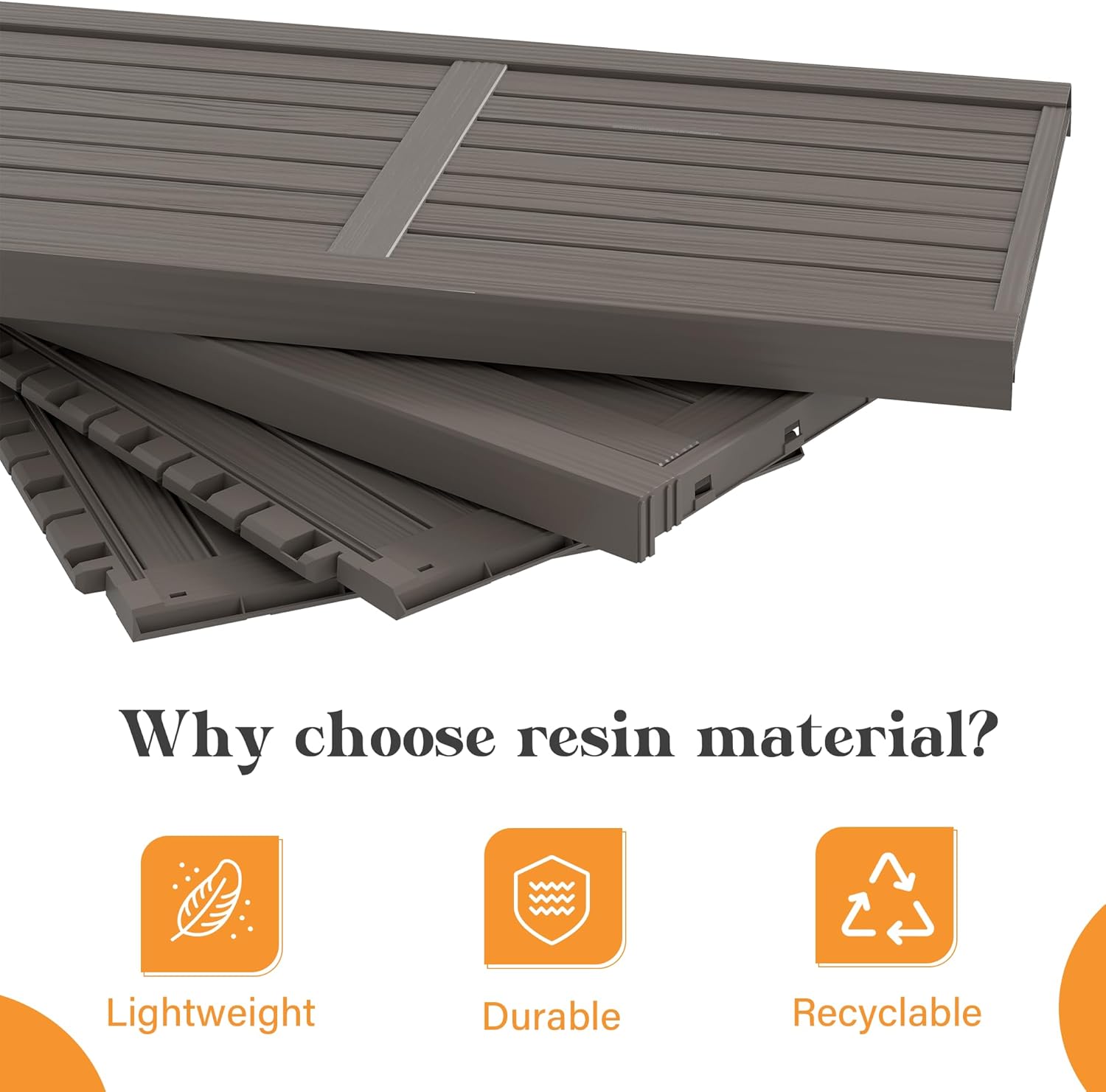 Shed Outdoor Storage Shed with Sloping Roof and Lockable Door, Resin Outdoor Storage Box Cabinet Waterproof and Multiple Hooks for Backyard, Patio, Poolside, Grey