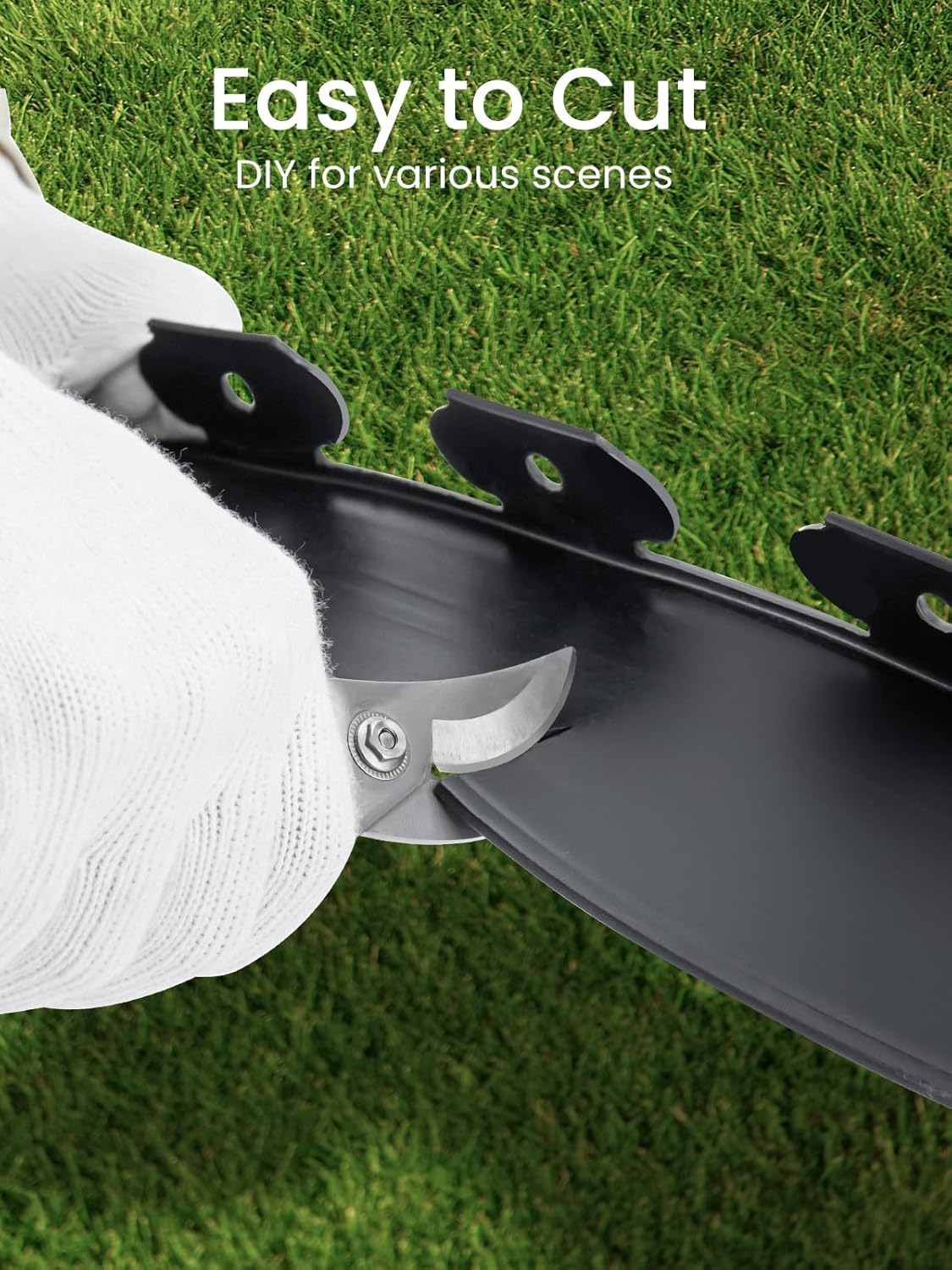 GROWNEER 100FT Landscape Edging Flexible 4 inch Tall Garden Border with 90pcs Galvanized Steel Anchoring Spikes and Hammer Lawn Edging Kit for Flower Bed, Pathway, Landscaping Project, Black