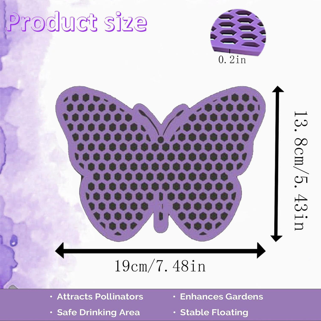 4 Pack Floating Bee Watering Station for Garden, Butterfly Feeder Bee Waterer Wildlife Baths Pollinator, Outdoor Pool & Garden Decor(Purple Butterfly)