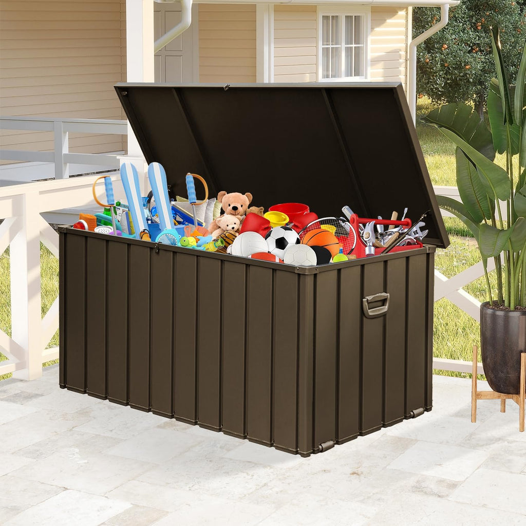 Domi 200-Gallon Outdoor Storage Box – Waterproof, Lockable Storage Cabinet for Patio Furniture, Garden Tools & Pool Supplies – Large Metal Storage for Cushions