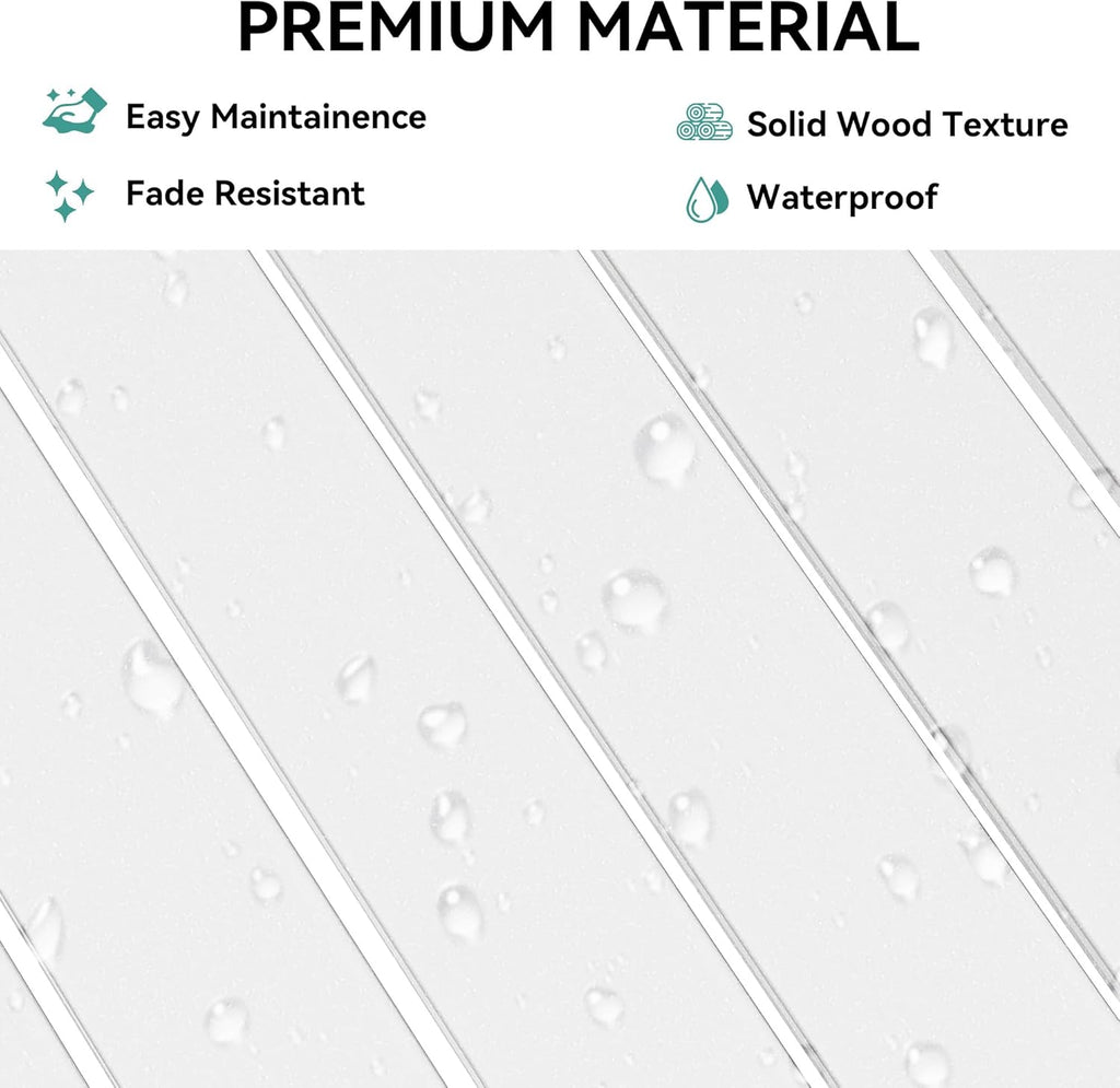 YITAHOME Garden Bench, All Weather Outdoor Bench for 2-3 Persons, Fade/Rot Resistance Patio Benches for Park, Porch, Patio & Backyard (White)