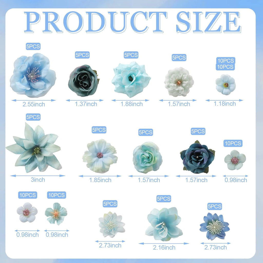 Serra Flora Realistic Mini Silk Flower Heads Set – Multicolor Daisy & Rose Artificial Flowers for Outdoor Wedding Garlands, DIY Crafts & Home Decor Accents