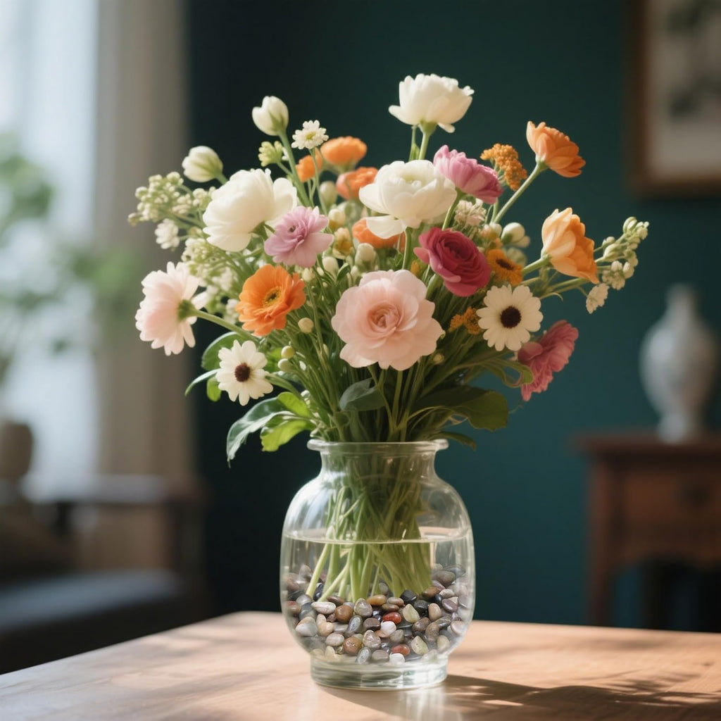 Calofulston 30lb Pebbles, 3/8 Inch Small Pebbles for Indoor Plants, Aquariums, Bamboo, Succulent, Vase, Outdoor Landscaping, Decorative Polished Plant Rocks for Pots Indoor, Mixed Color