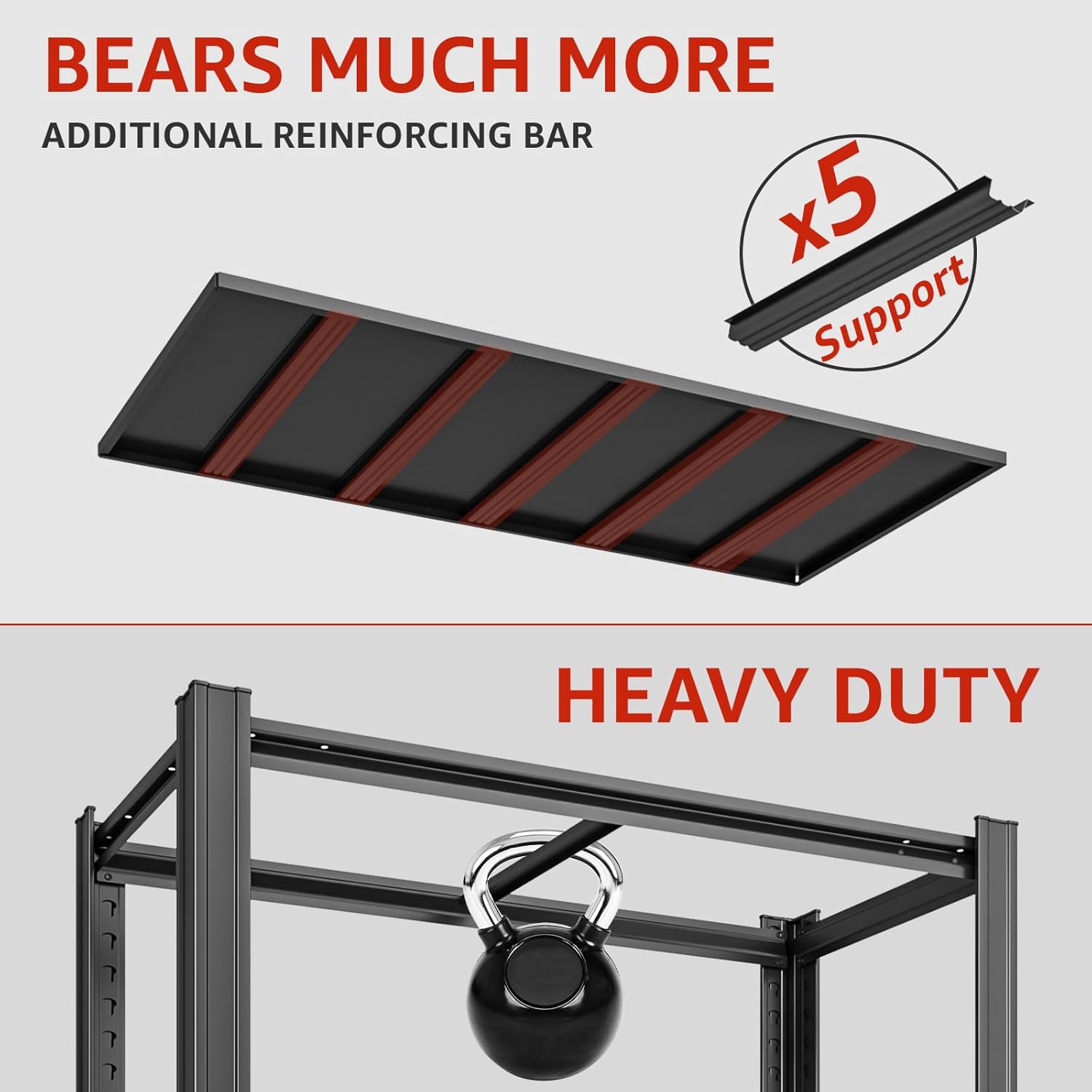 5 Tier Metal Shelving Unit 84" H x 55" W x 24" D, 3000LBS Adjustable Storage Shelves, Heavy Duty Garage Shelves for Warehouse, Basement, Kitchen, Pantry, Living Room, Black