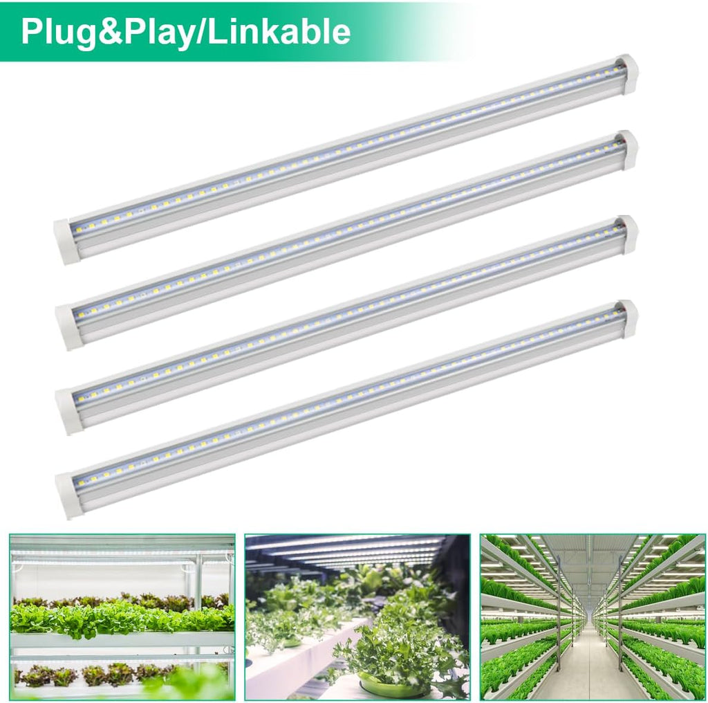 T5 Grow Lights 5000K Full Spectrum,1.4FT (4pcs x 10 Watts) Plant Growing Lamp,End-to-End Connectable Led Light Strips for Indoor Plants Succulents Flowers Growing
