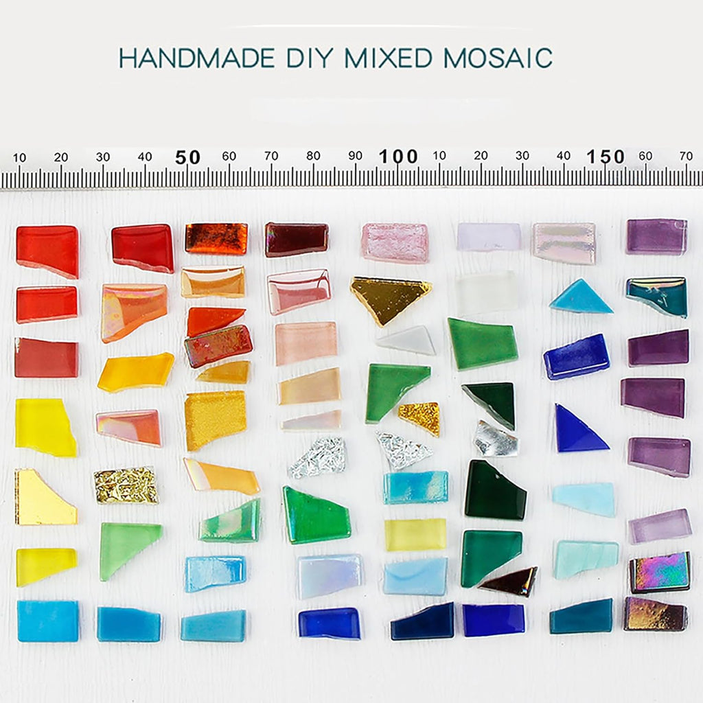 Blue Mixed Irregular Mosaic Glass Mosaic Tiles Pieces, 300 Grams Mosaic DIY Set Adult Mosaic Set, Mosaic Crafts Mosaic Making Supplies.