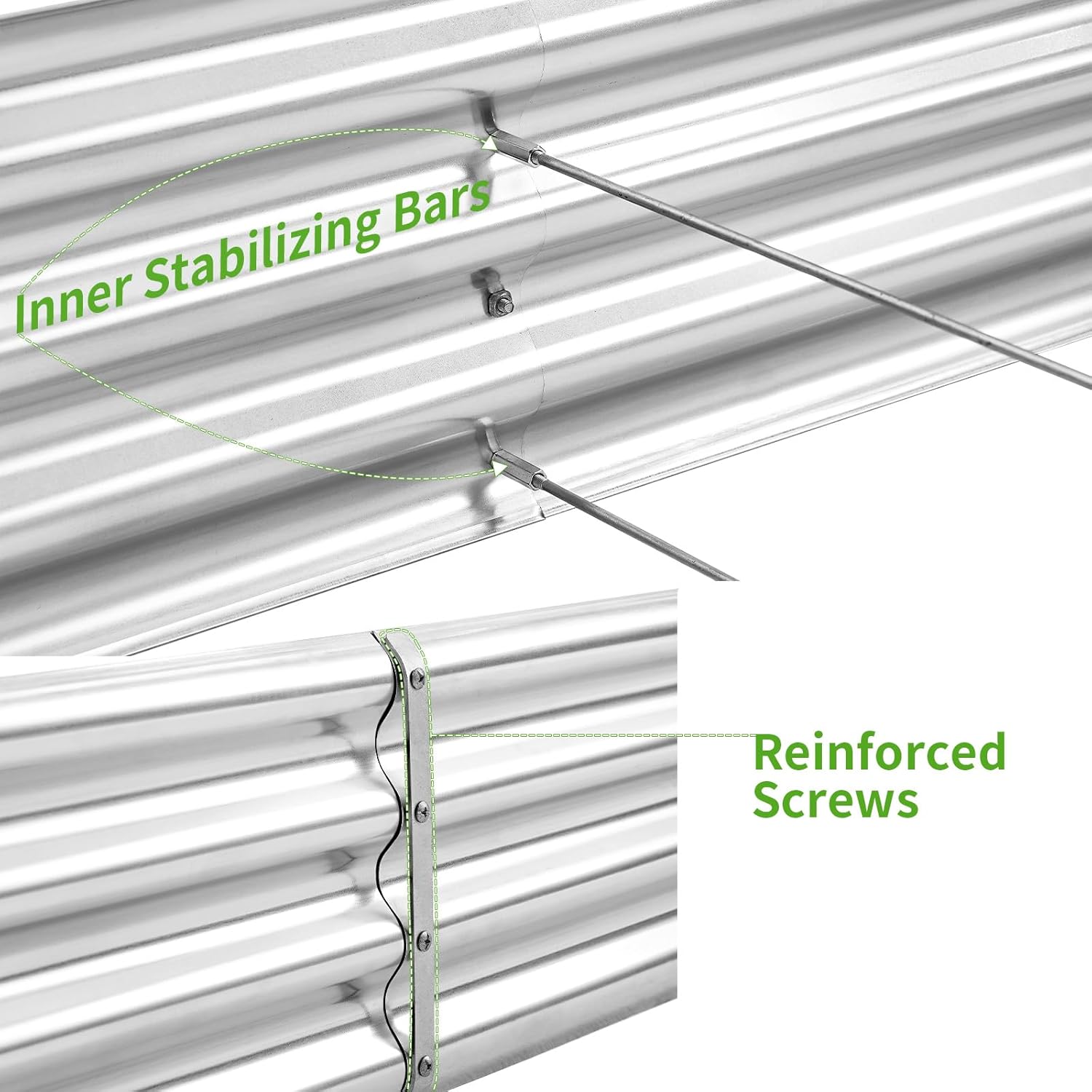 Land Guard 2 Pack 8×4×1ft Galvanized Metal Raised Garden Bed, Metal Planter Kit Box Outdoor for Deep-Rooted Vegetables, Flowers, Green and Herbs…