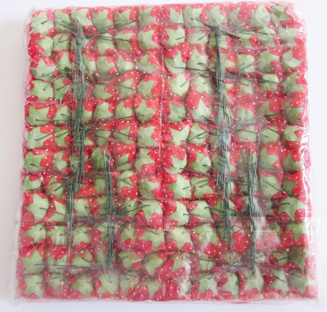 Mini Fake Rose Flower Heads 144pcs Mini Artificial Foam Roses DIY Wedding Flowers Accessories Make Bridal Hair Clips Headbands Dress (Bottom add Gauze) for Valentines Day,Wedding,Bridal Shower (Red)