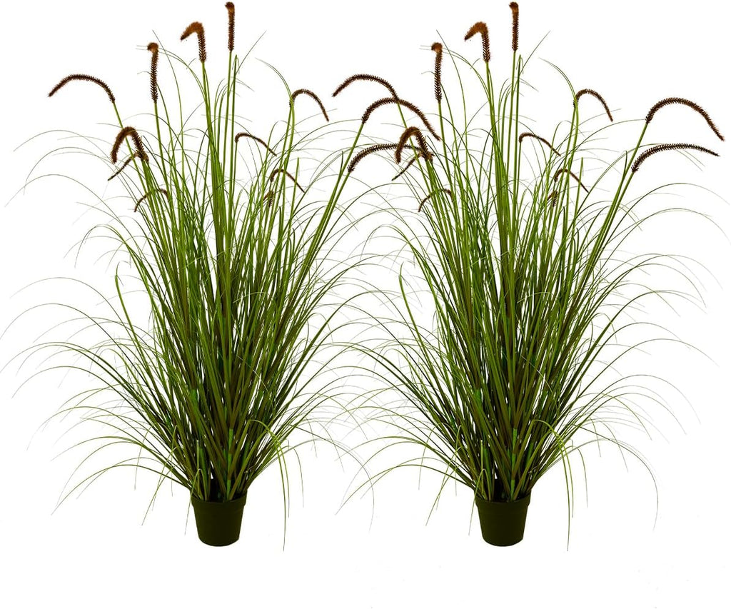 Artificial Plant 5ft(2pack) Tall Artificial Grass Plant,Faux Plants Indoor Home Decorative Artificial Plants & Flowers in Pot Fake Plant, House Plant Indoor
