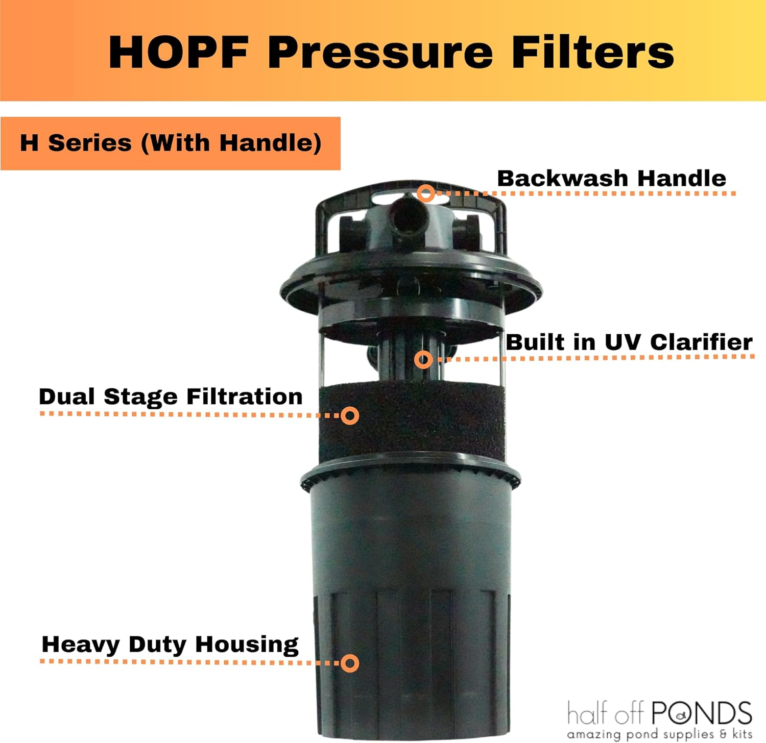 HALF OFF PONDS - HOPBP-2000H - Pressure Filter with 13-Watt UV for Ponds Up to 2,000 Gallons
