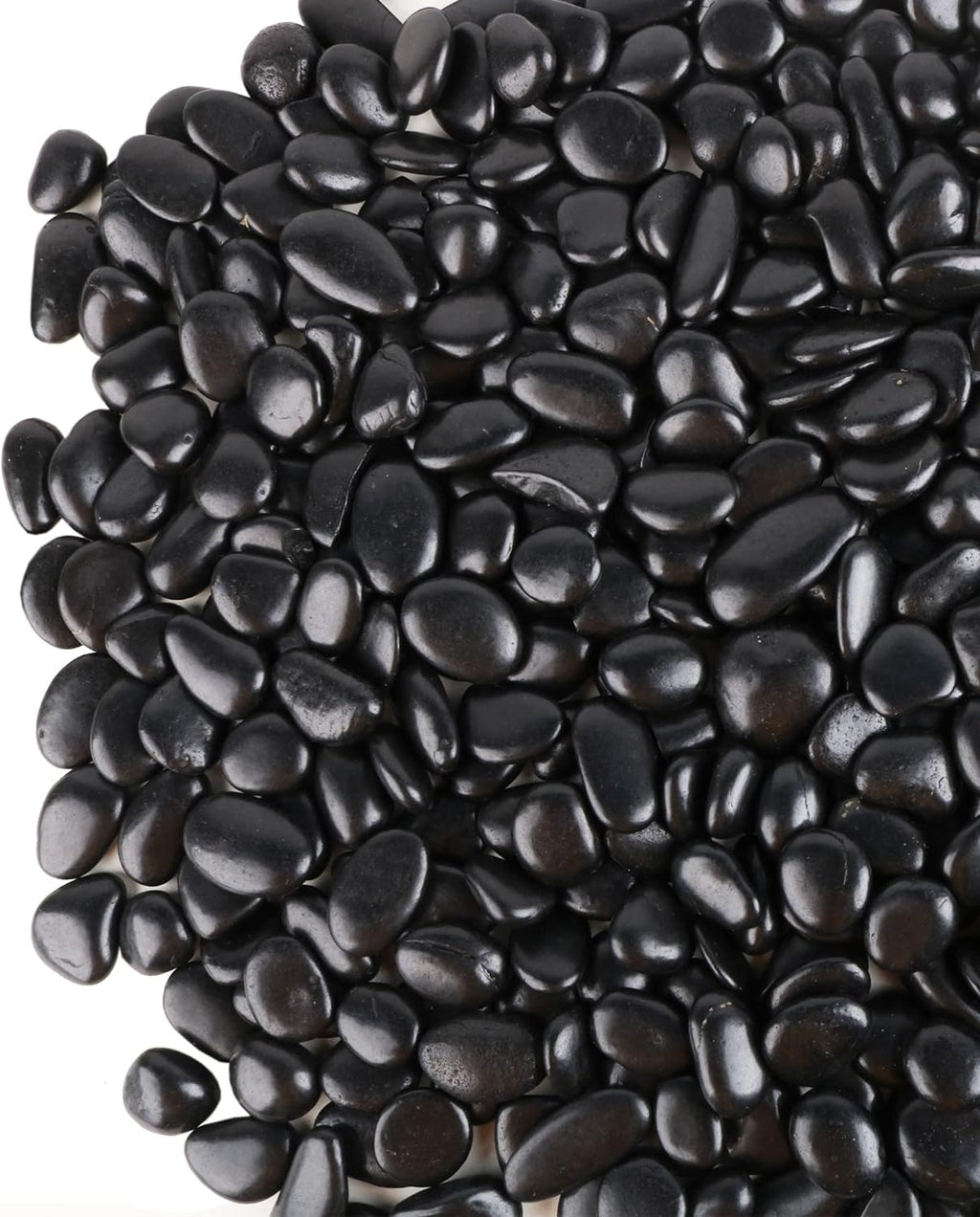 Black Pebbles for Plants 1.8lb Bulk Bag Aquarium Gravel 0.8"- 1.2" Decorative Polished Fish Tank Stone