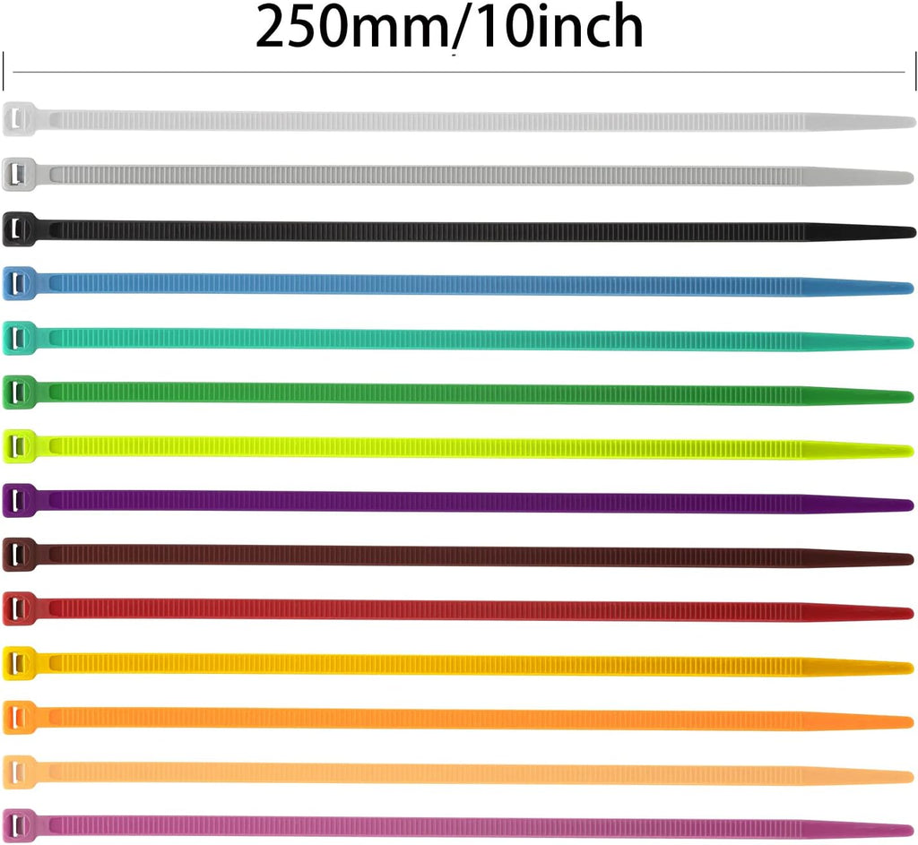 XINGO 100PCS Cable Zip Ties Heavy Duty, Premium Nylon Plastic Wire Ties with 50 Pounds Tensile Strength, Self-Locking Black Nylon Zip Ties for Indoor and Outdoor (10 inch, Apple Green)