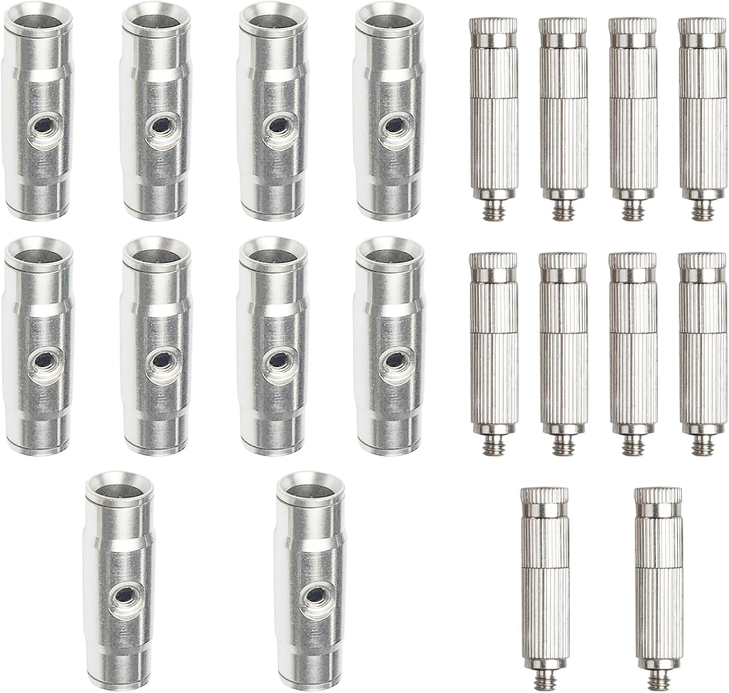 High-Performance Brass Patio Misting Kit – 10 Brass Anti-Drip Micro-Nozzles & 10 3/8″ Slip Connectors for High-Pressure Outdoor Cooling Misting (UNC 10/24, 0.012″ Precision Orifice, 280-1500 psi)