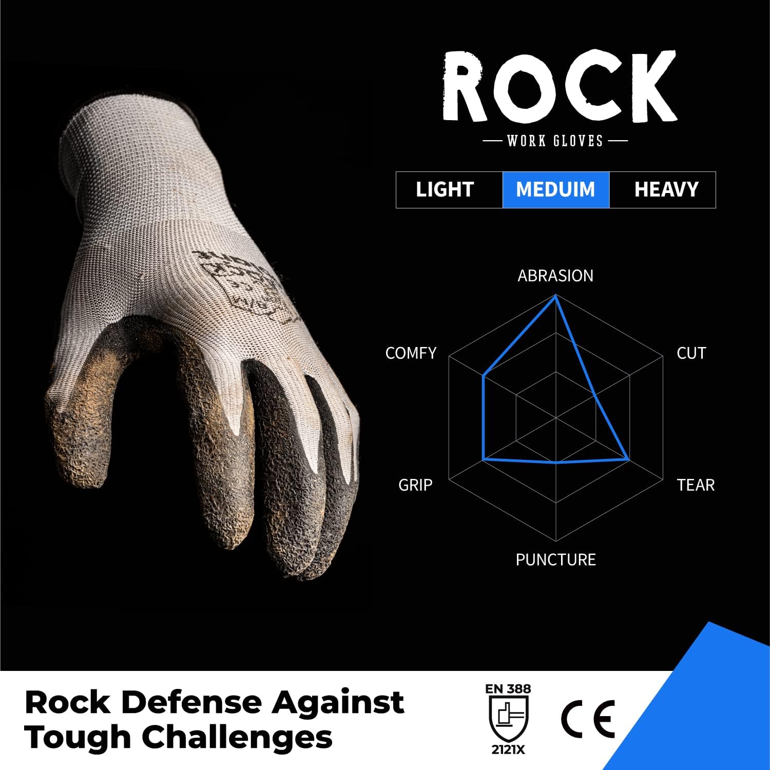 toolant Crinkle Latex Work Gloves Bulk, Rubber Coated Safety Work Gloves for Men and Women, 120 Pairs for Construction, Gardening, Warehouse (Gray, Large)