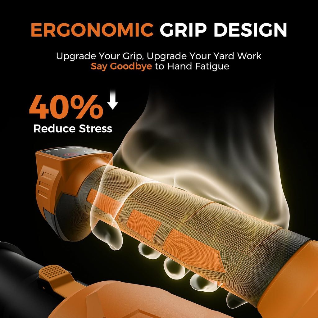 Leaf Blower Cordless - 650CFM Brushless Motor Leaf Blower with 6-Speed Control & Ergonomic Handle - Includes 2 x 5.0Ah Batteries & Fast Charger - Blowers for Lawn Care, Yard, Patio, Leaves, Snow, Dust