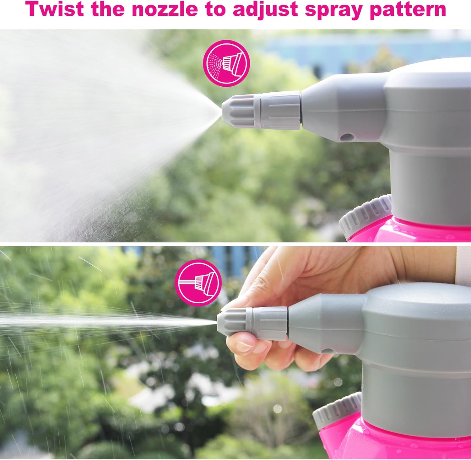 0.5 Gallon Electric Spray Bottle Plant Mister for Indoor/Outdoor Plants, 2L Automatic Watering Can Rechargeable Battery Powered Sprayer with Adjustable Spout for Garden, Fertilizing, Cleaning