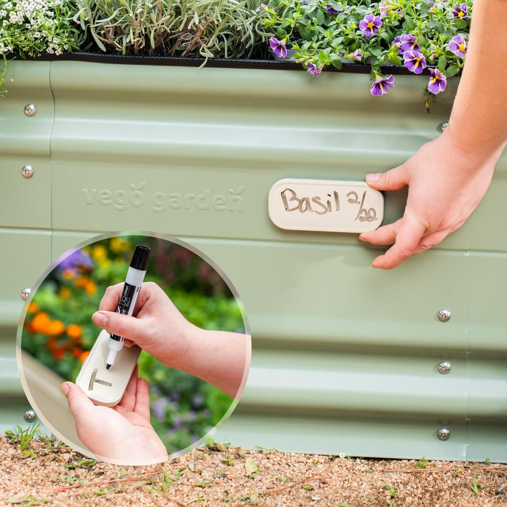 Vego garden 17" Tall 10 in 1 Novel Modular Raised Garden Bed Kit, Metal Planter Box for Vegetables Flowers Herbs, Included 2 in 1 Wrench & Magnetic Plant Tags, Sky Blue