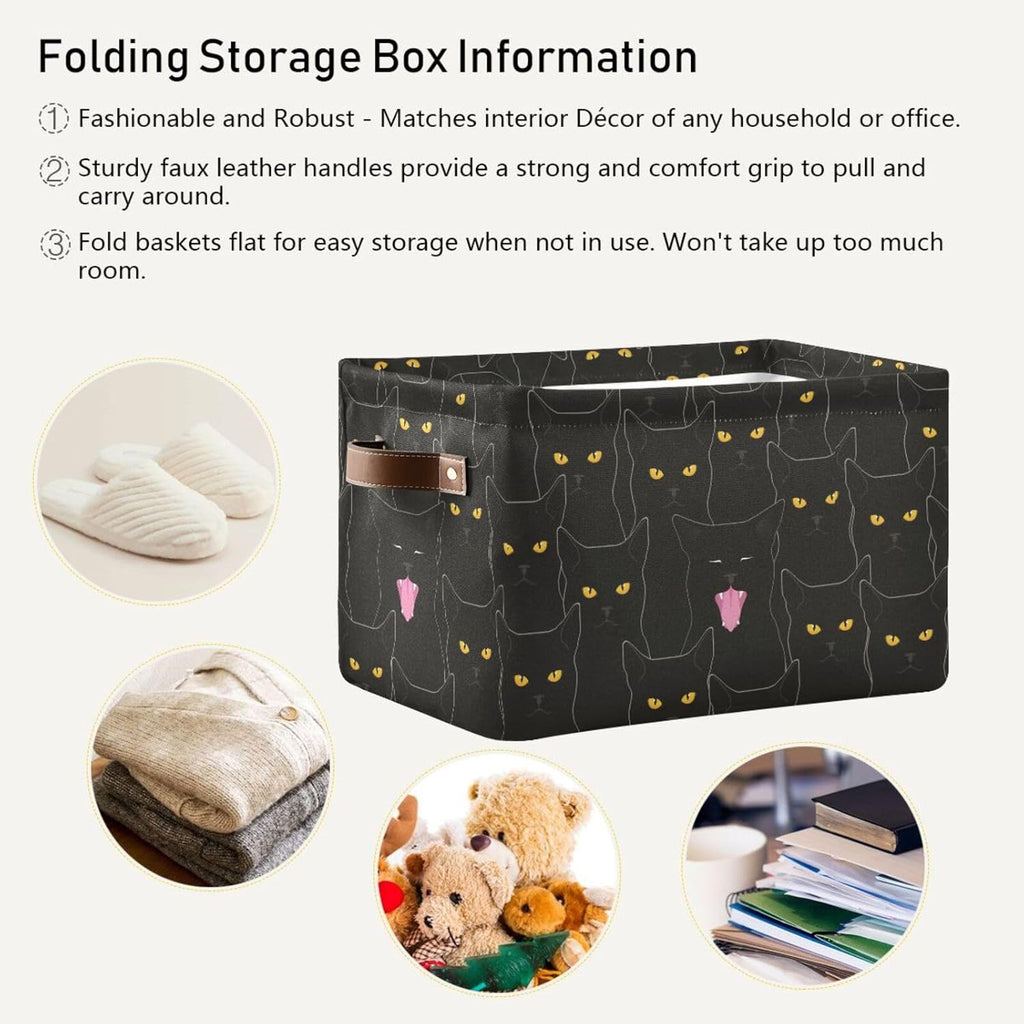 Cat Rectangular Storage Basket Organizer Bin Shelf Baskets For Clothes Gifts For Home Office Dorm