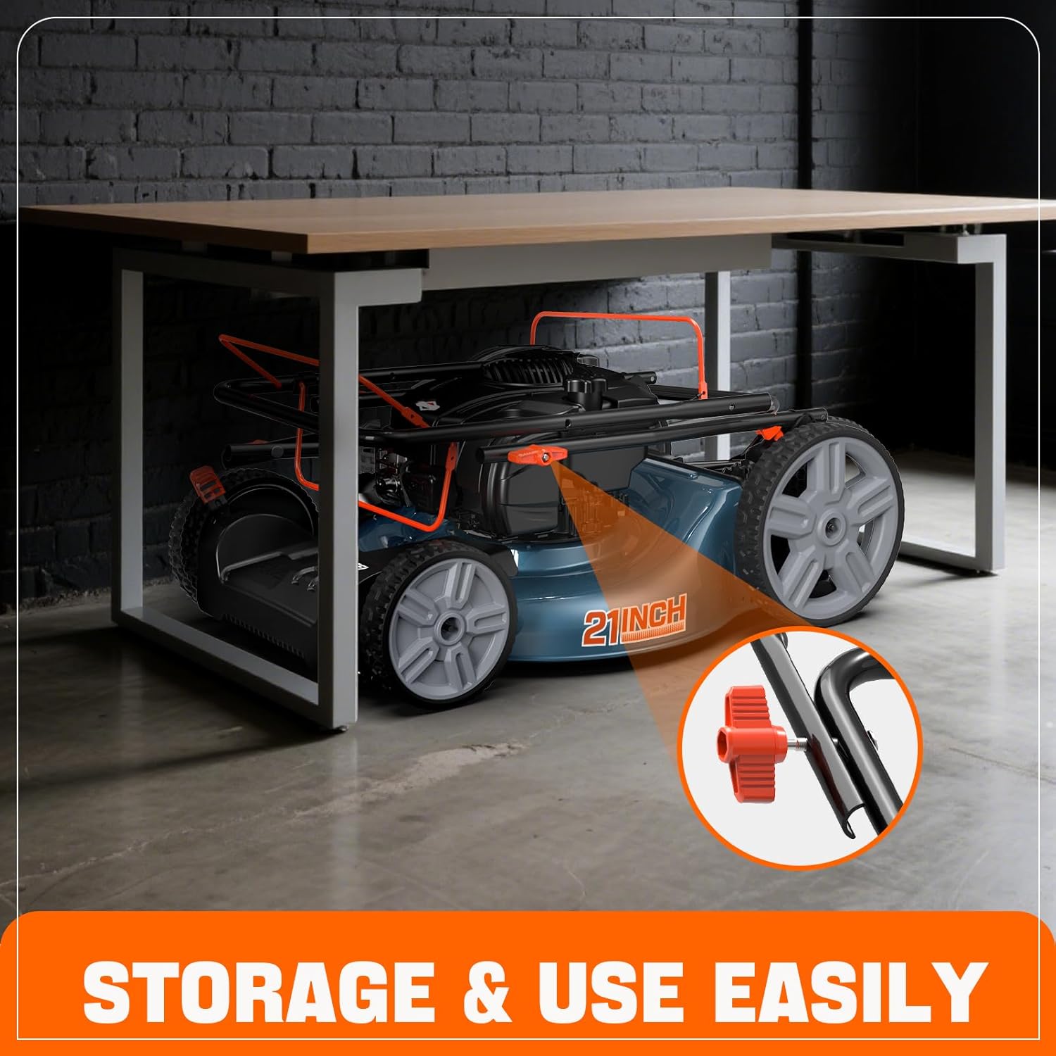 SENIX 21-Inch Gas Lawn Mower Self-Propelled, 3-in-1 Push Cordless Mower with Mulch/Bag/Side-Discharge, 6 Position Adjustable Cutting Height, Steel Deck (LSSG-M1)