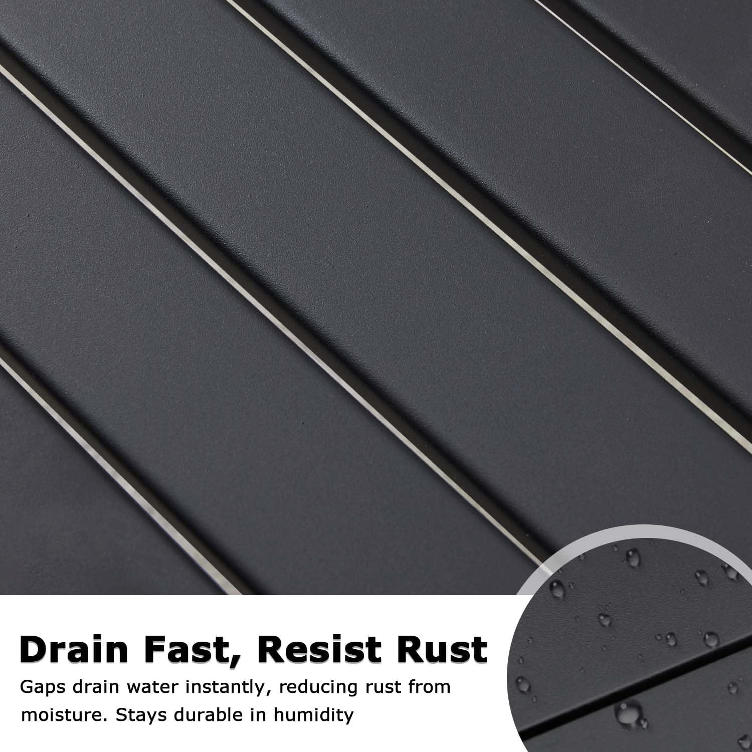 Black Outdoor Bench, Outdoor Metal Backless Bench Set of 2, 46" Patio Garden Bench for Outdoor, All Weather Outdoor Bench for Garden, Backyard, Porch, Black