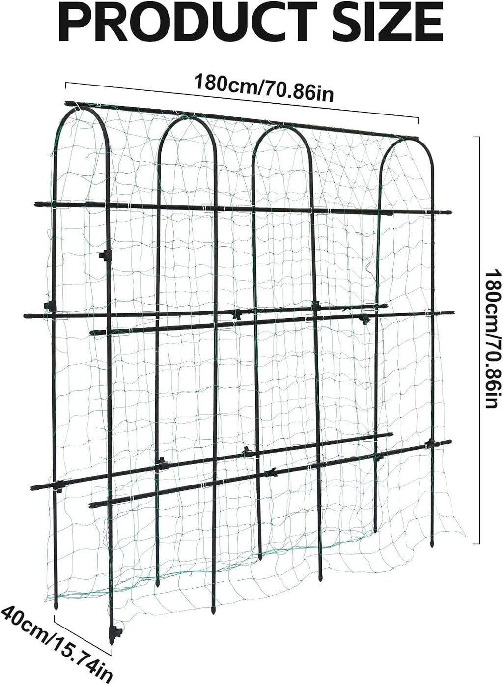 6×6 Feet Garden Trellis for Climbing Plant, Kalolary Large Garden Cucumber Trellis U-Frame Vegetable Beans Fruit Grow Trellises Rustproof Metal Plant Climbing Support for Indoor Outdoor Vine Stand
