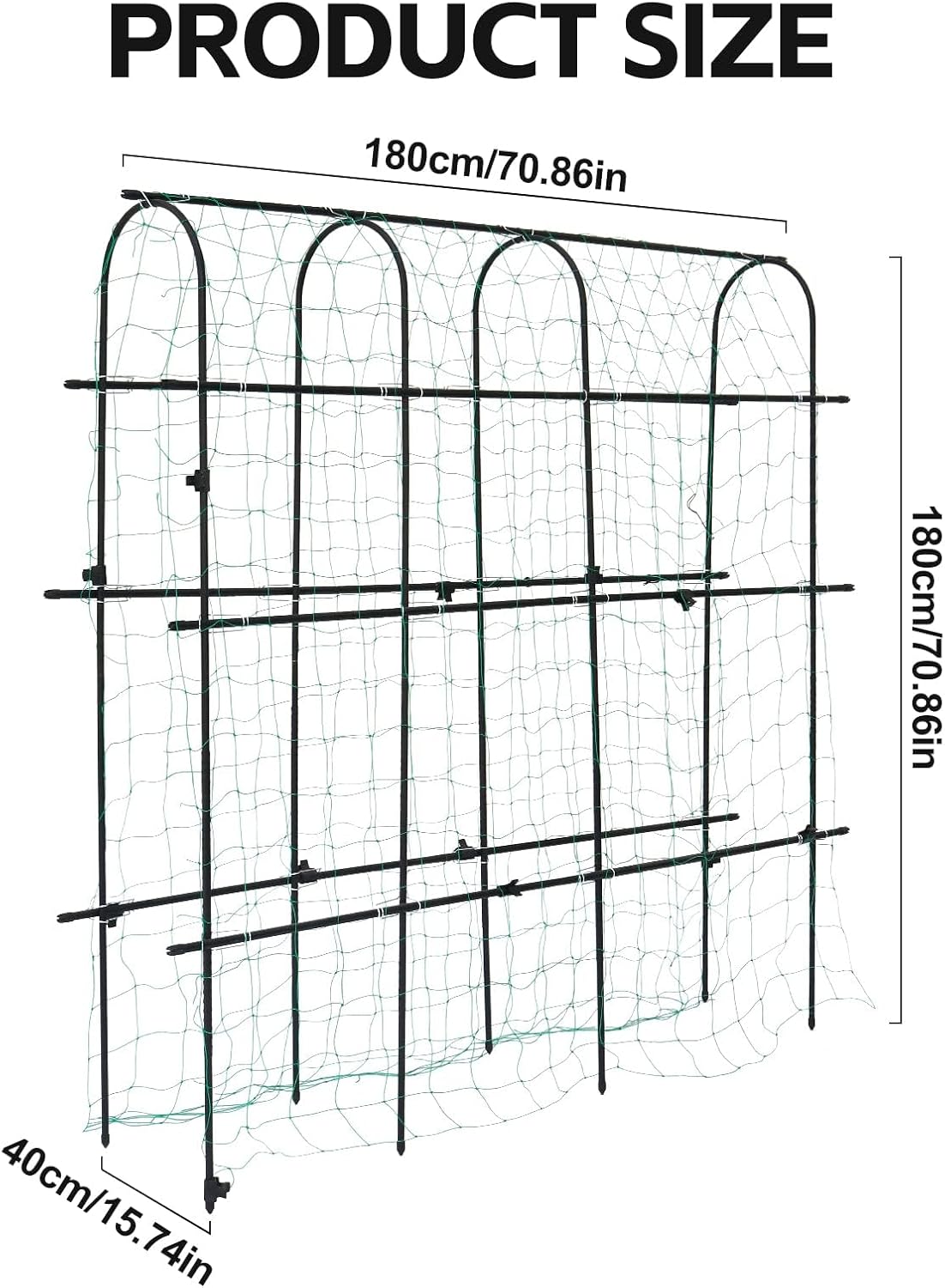 6×6 Feet Garden Trellis for Climbing Plant, Kalolary Large Garden Cucumber Trellis U-Frame Vegetable Beans Fruit Grow Trellises Rustproof Metal Plant Climbing Support for Indoor Outdoor Vine Stand