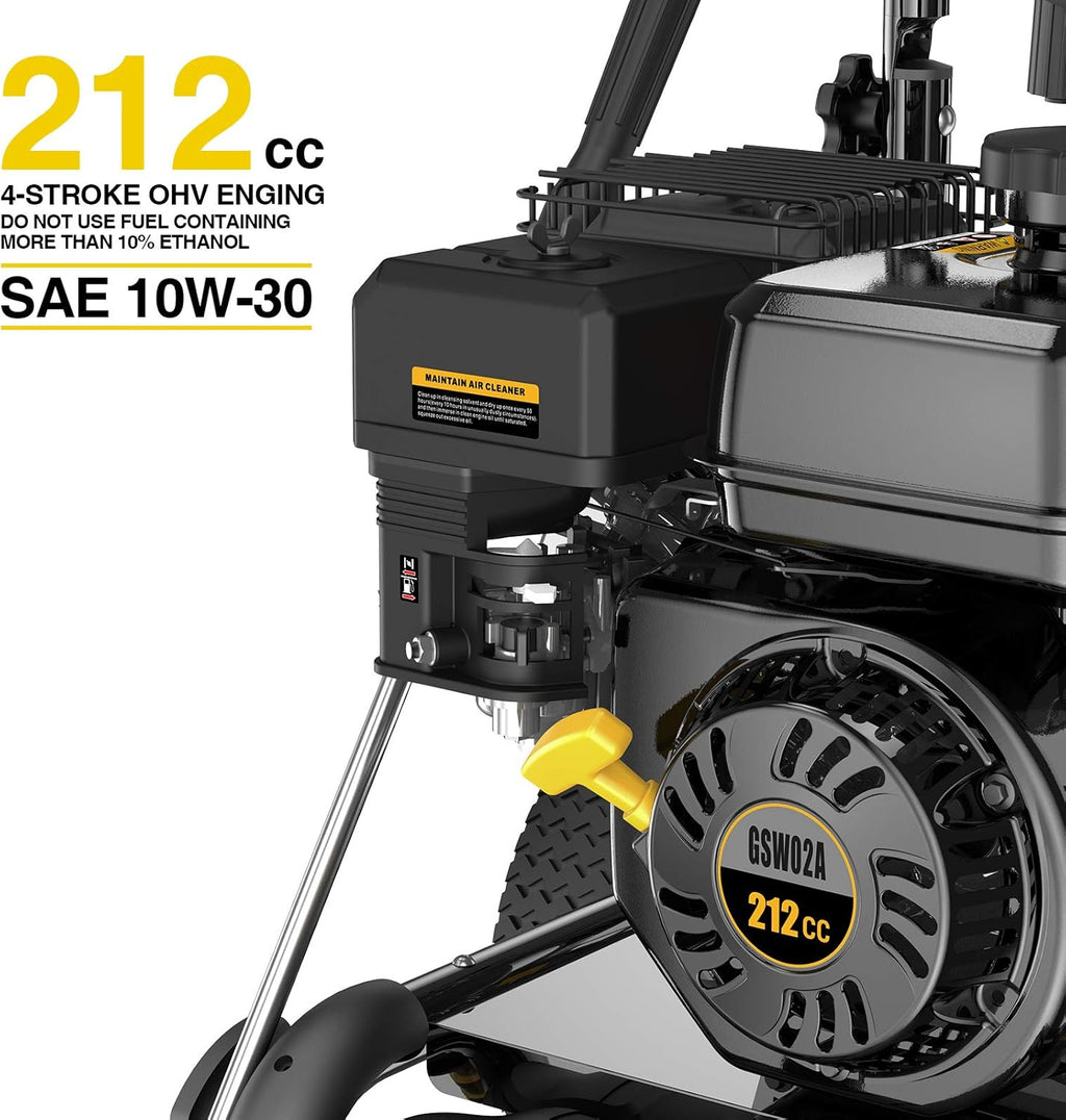 Heavy-Duty Gas Pressure Washer, 3500Psi at 2.6Gpm Power Washer,Portable, 30feet Pressure Hose,Industrial Style,Axial Cam Pump, for Siding, Driveway, House, Car, RV, Paint Preparation etc