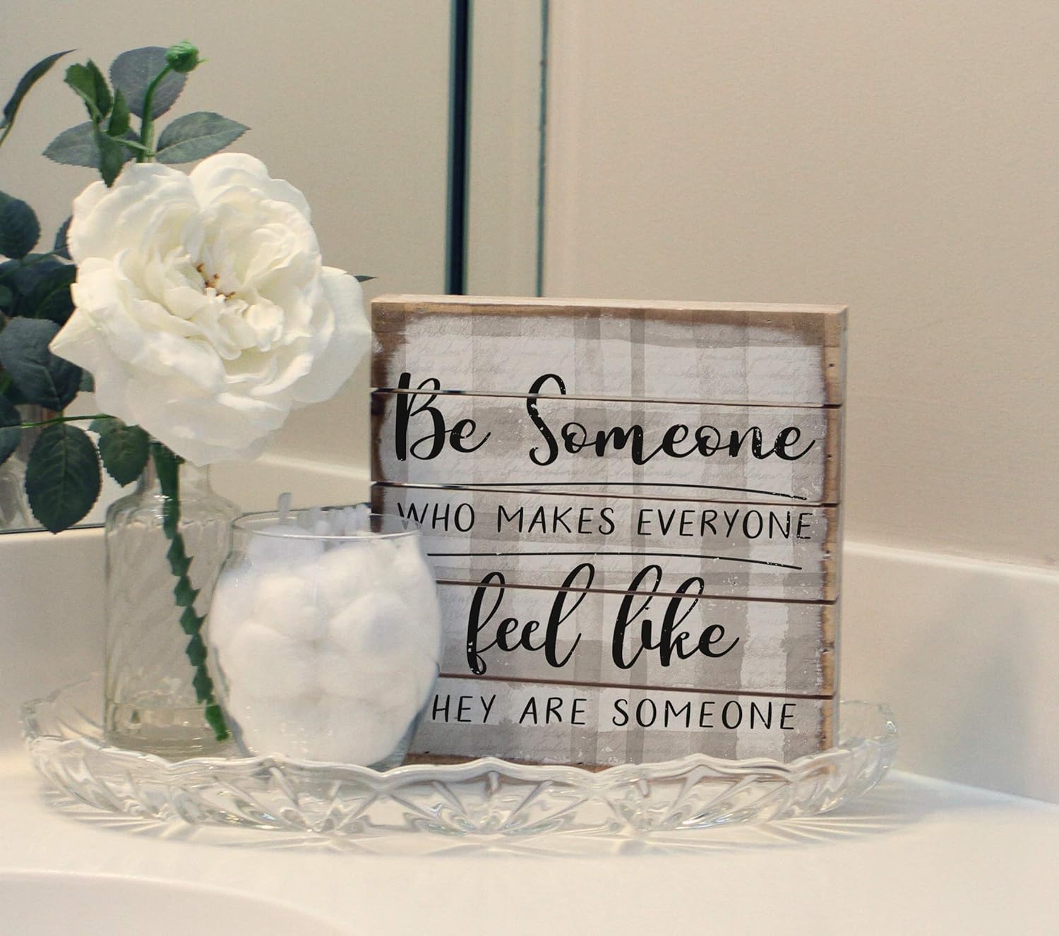 Simply Said, INC Be Someone Who Makes Everyone Feel Like They are Someone 8 inch Wood Sign, Perfect Pallet Petites Inspirational Plaque, Made in USA