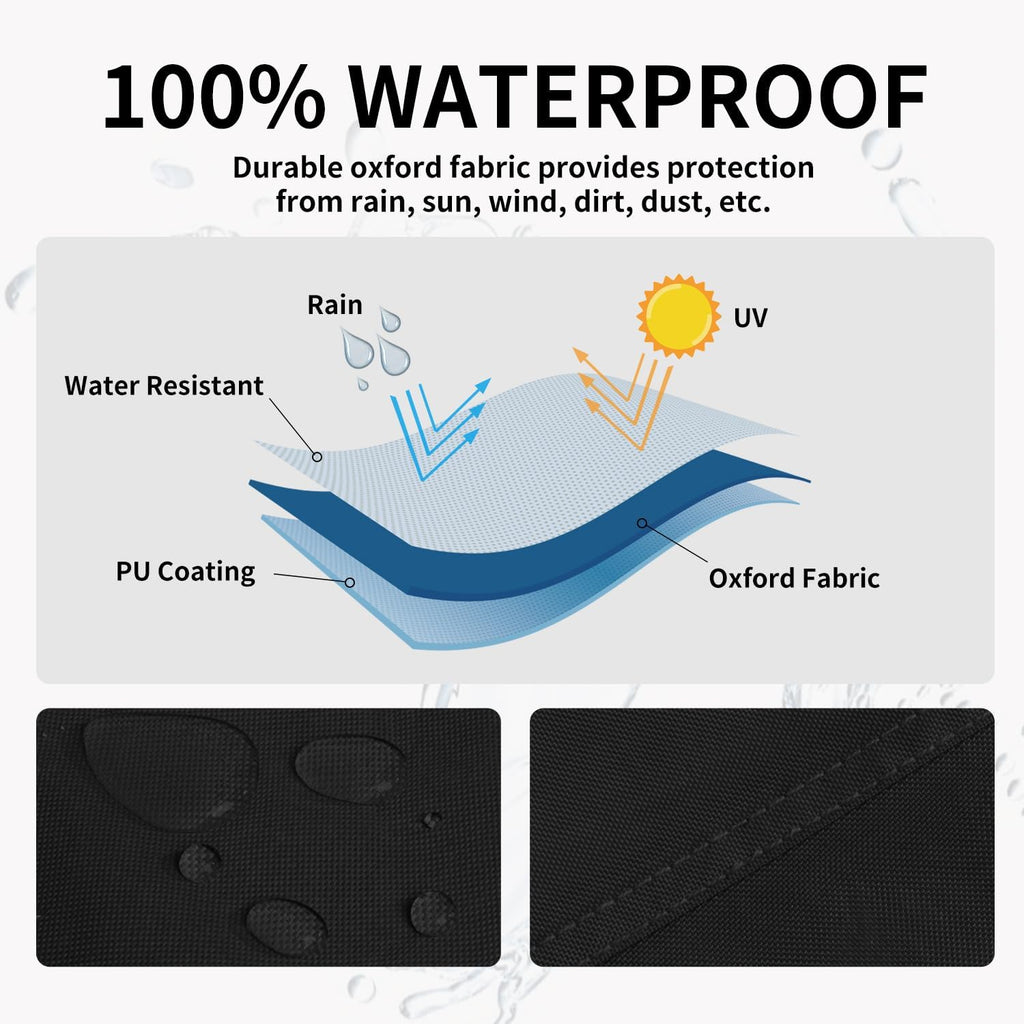 Easy-Going Stand-Up Patio Heater Cover with Zipper and Storage Bag, Waterproof Outdoor Heater Cover Dustproof, UV-Resisant, Wind-Resistant (95" H x 34" D x 19" B, Black)