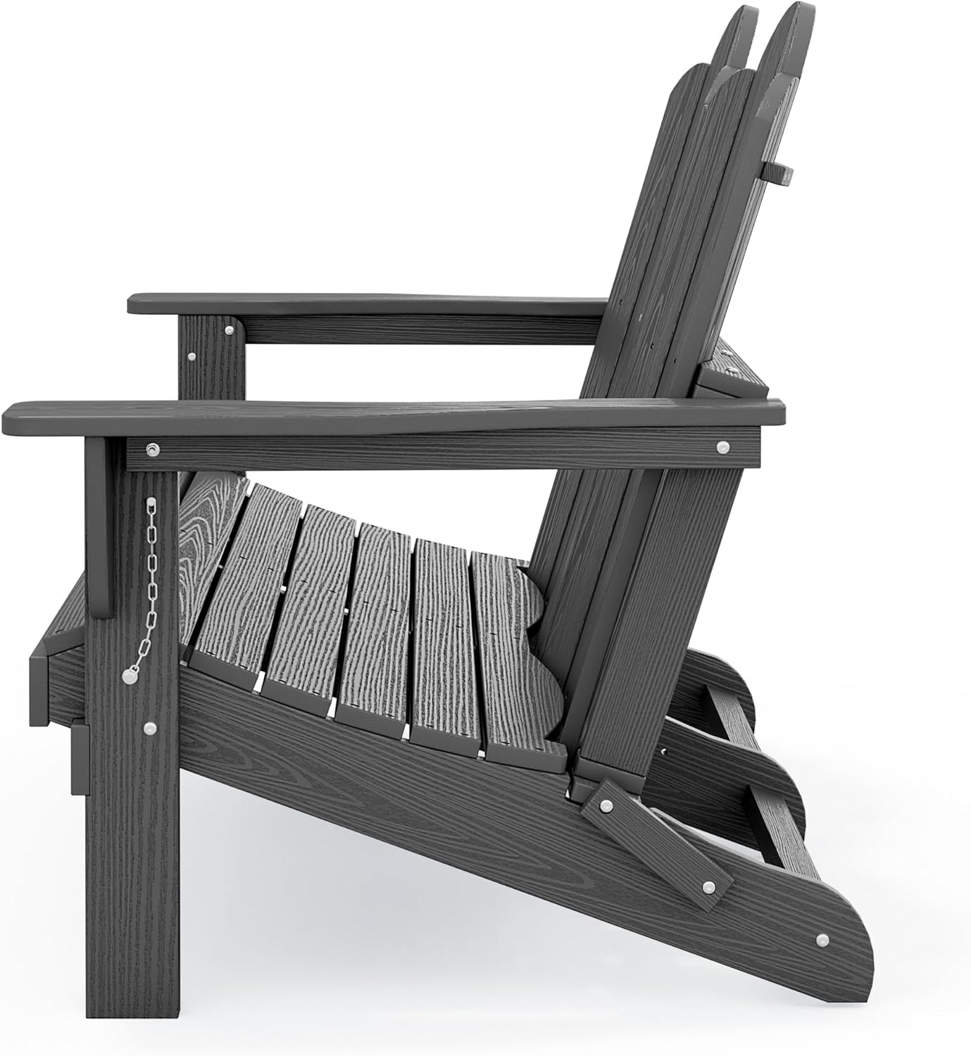 SERWALL Adirondack Bench, HDPE All-Weather Adirondack Loveseat, Outdoor Adirondack Chair for 2, Grey