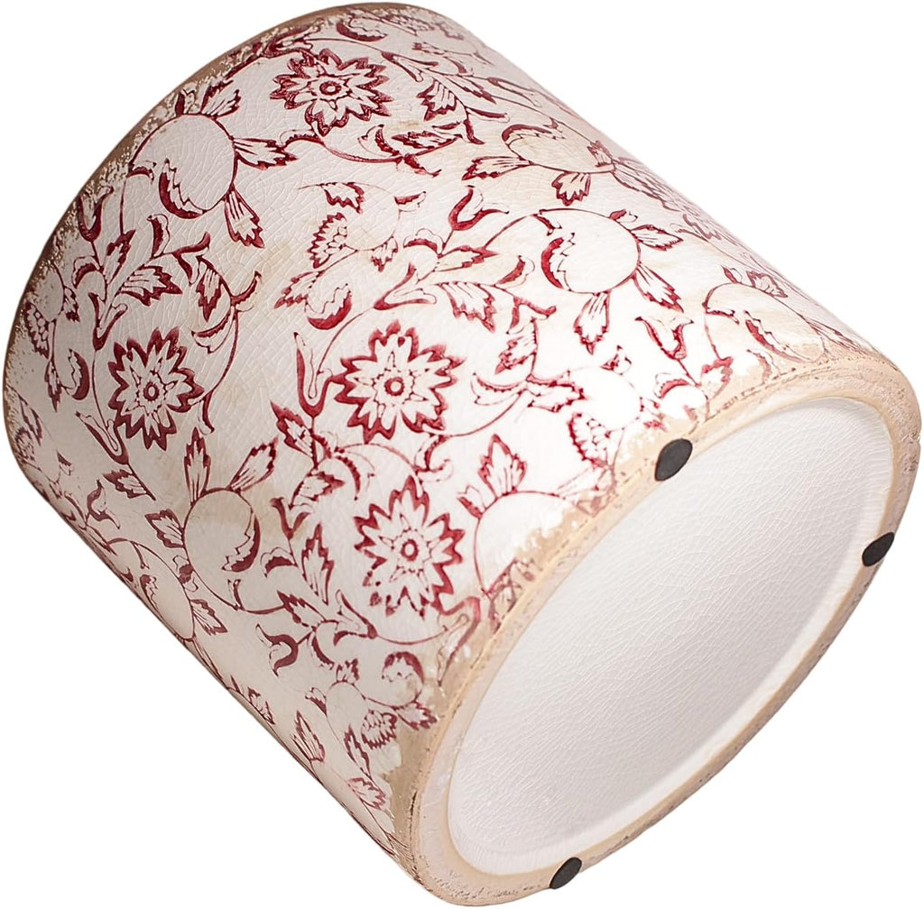 7.48in. Planters for Indoor Outdoor Plants, Rustic Pots for Plants, Vintage Plant Pots Indoor, Tuscan Indoor Tree Pot, Crackle Glazed Planter, Red Flower Pot Outdoor for Garden, Large