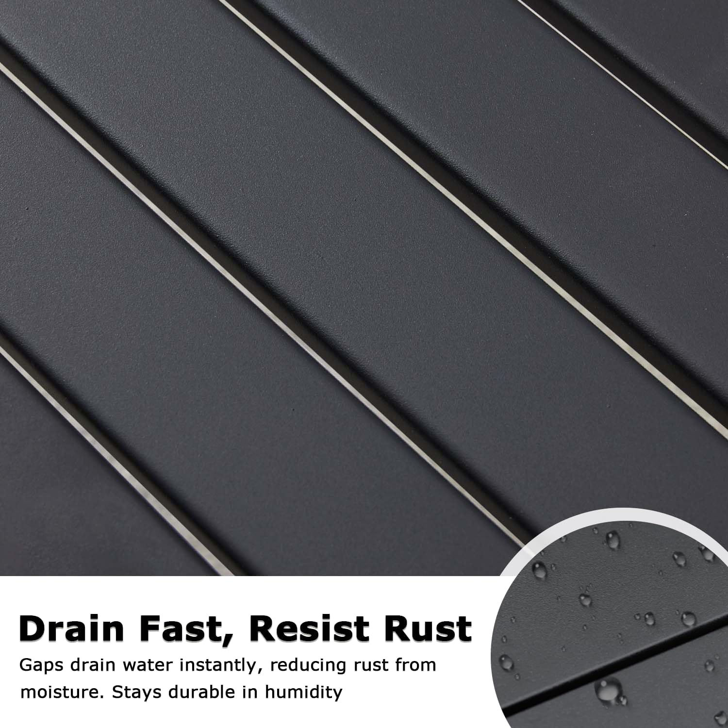 Black Outdoor Bench, 46" Outdoor Metal Backless Bench for Outdoor, Patio Garden Bench, All Weather Outdoor Bench with cors for Garden, Backyard, Porch, Black