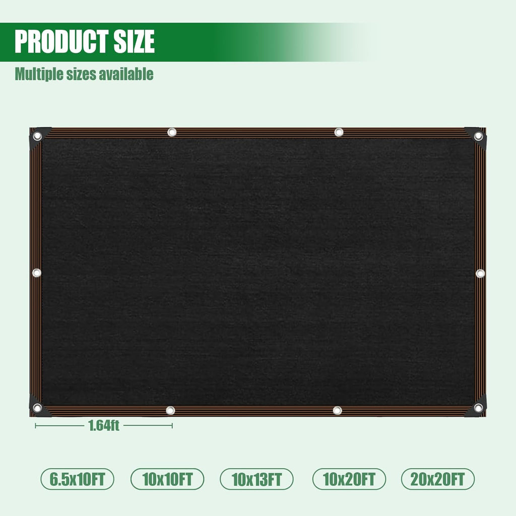 40% Shade Cloth for Garden, 10×20FT Plant Shade Cloth with Grommets Mesh Tarp for Greenhouse, Dog Kennel Cover, Chicken Coop, Patio Plants Outdoor Sun Shade