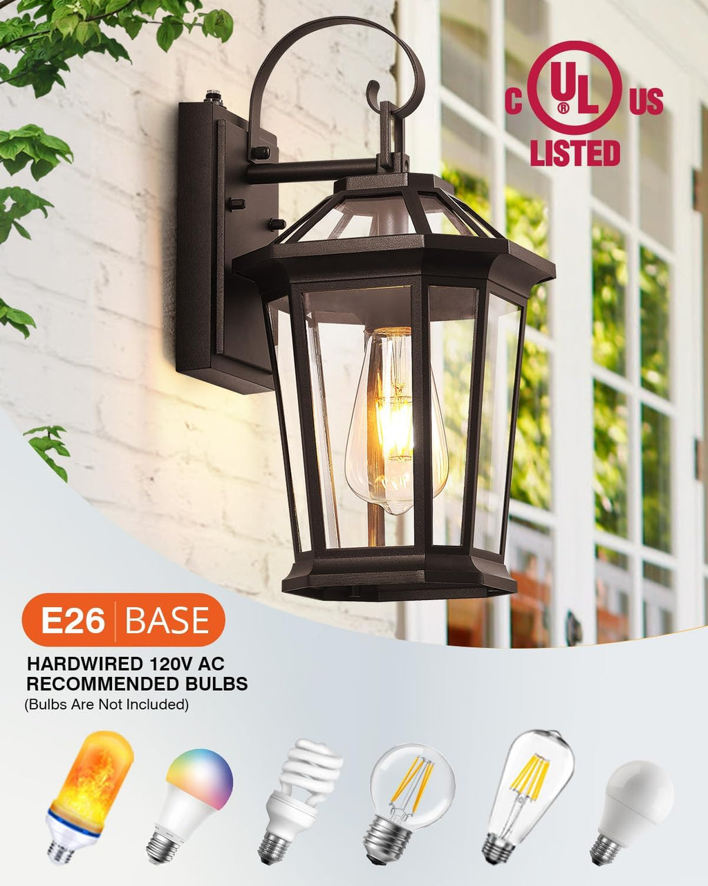 VIANIS Outdoor Wall Lights Dusk to Dawn, Oil Rubbed Bronze Exterior Lighting Fixtures for House, Waterproof ORB Porch Lights Wall Mount, Aluminum Outside Wall Sconce for Front Door, Garage