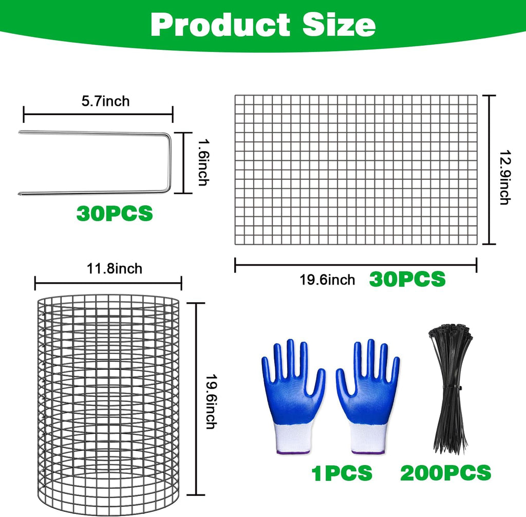 10 Pcs 11.8"x 11.8"/11.8"x 19.6" Available Chicken Wire Cloches for Plants, Plant Protector from Animal, Garden Covers Netting Iron Wire Mesh to Protect Plants Vegetables from Rabbit Squirrel Chicken