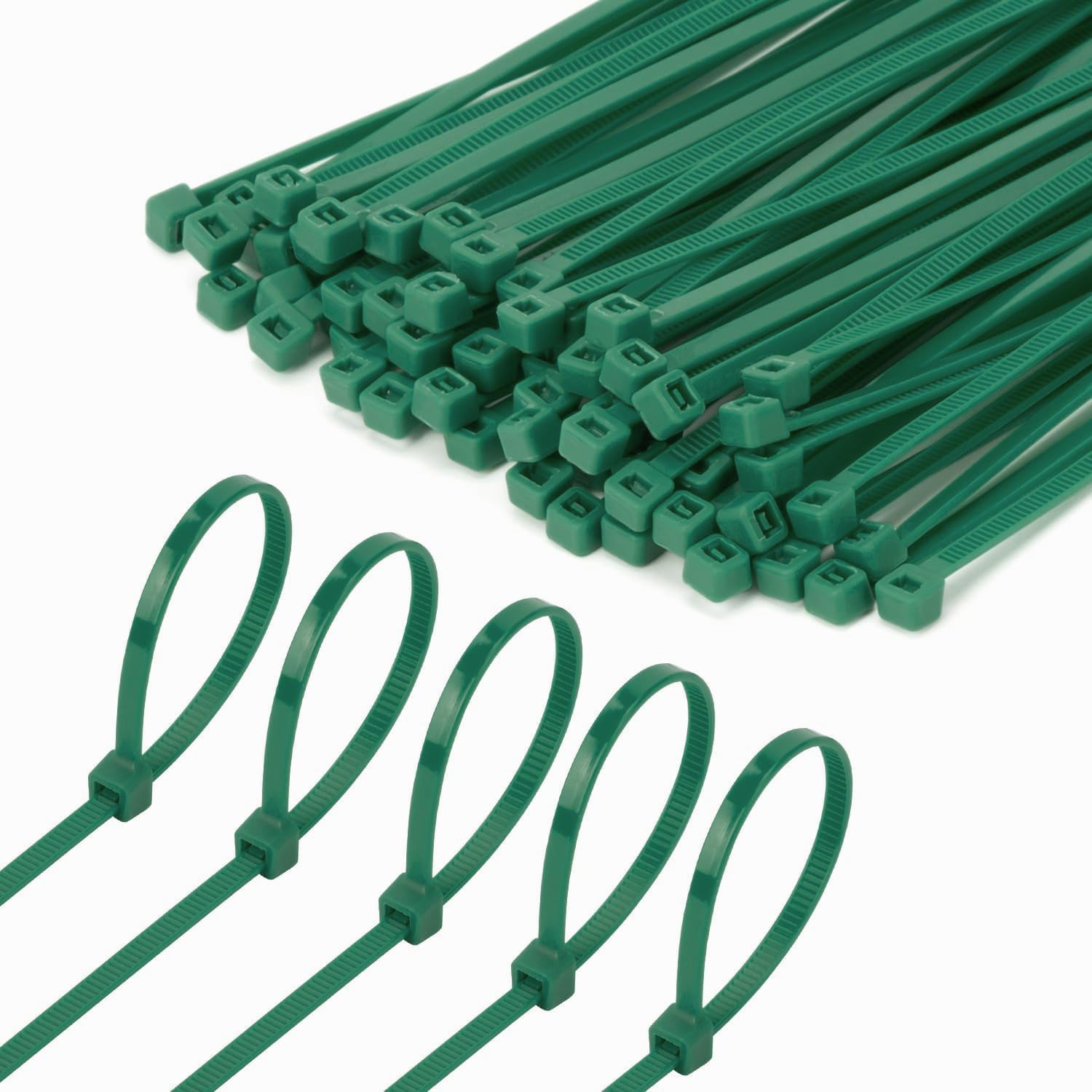 8 Inch Garden Green Zip Tie 1000 PCS, 40 Lbs - Small to Medium Zip Tie, Nylon PA66 UV Resistant Cable Tie Heavy Duty for Indoor and Outdoor Use - Ideal for bundling and securing objects