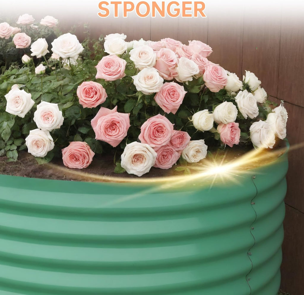 8x4x2ft Galvanized Raised Garden Bed Outdoor, 24" Tall Metal Planter Box for Flowers Herbs Vegetables, Rust-Resistant Raised Garden Beds for Gardening, Easy Assembly Outdoor Garden Box & Planters