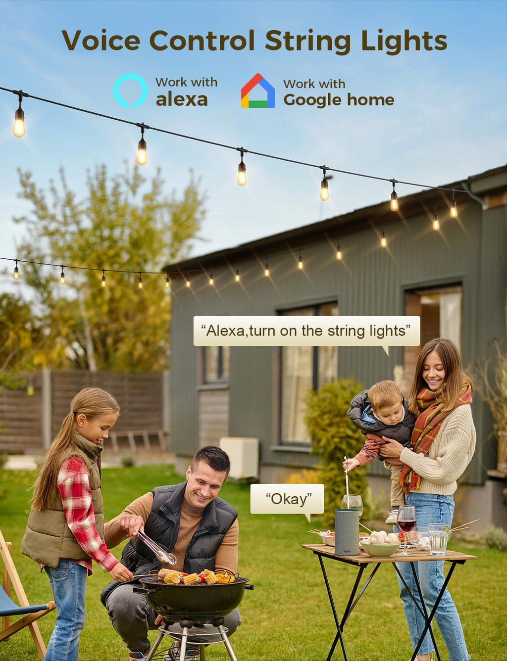 XMCOSY+ Outdoor String Lights, Smart Patio Lights 72.5Ft, APP WiFi Control, Compatible with Alexa, Waterproof Dimmable Edison Outdoor Lights for Patio Outside