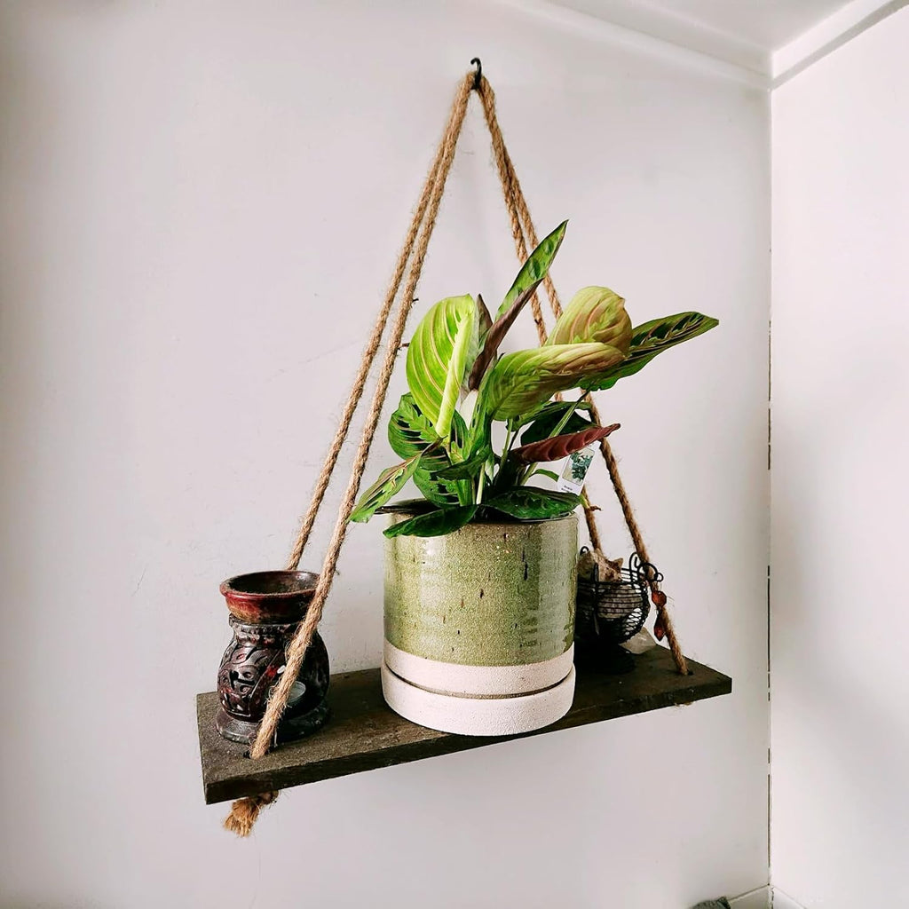 6 Inch Plant Pots, Ceramic Planter Pot with Drainage Hole & Saucer, Indoor/Outdoor Cylinder Round Planter Pot, Green & Beige