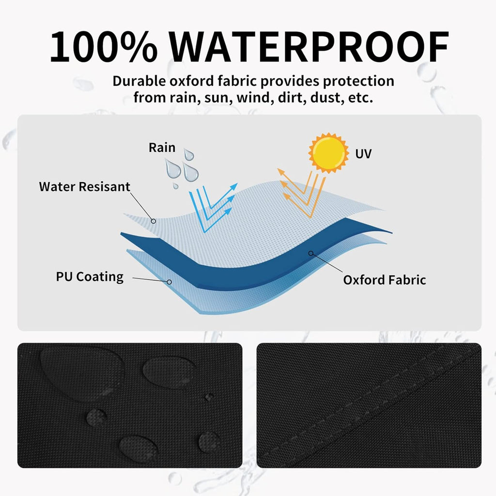 Easy-Going Patio Heater Cover with Zipper and Storage Bag, Waterproof Outdoor Heater Cover Dustproof, UV-Resisant, Wind-Resistant (89" H x 33" D x 19" B, Black)