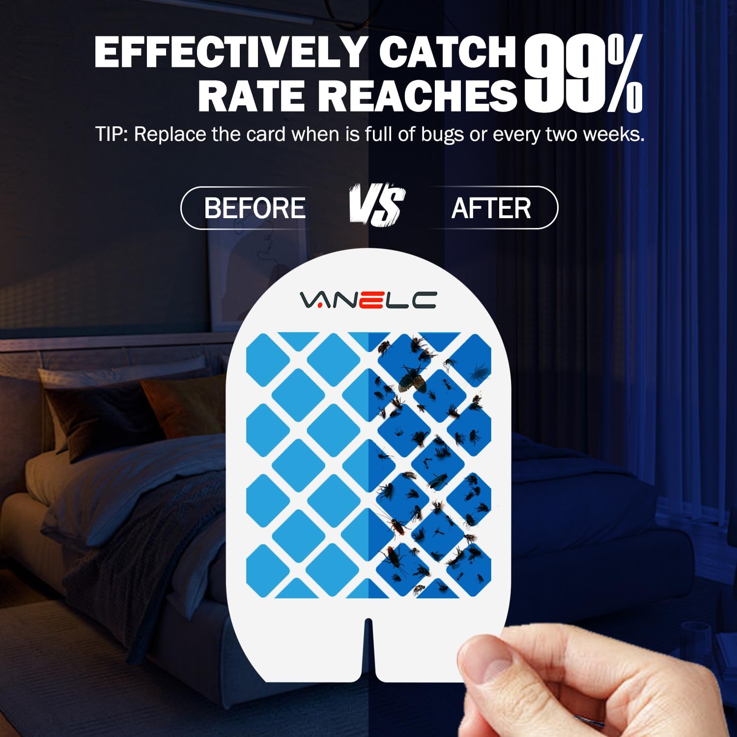 10 Pack Refills for Flying Insect Trap, Indoor Fly Trap for Moth, Gnat Killer Indoor, Bug Killer (Device Not Included) (Refill - 10 Double Sided Glue Cards)