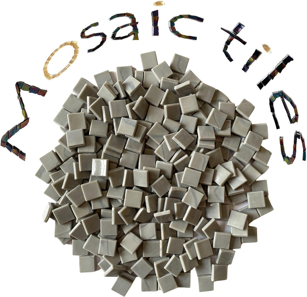 SMEIINIK 1.1lb Bulk Iridescent Color Mosaic Tiles for Crafts, Glass Mosaic Pieces, Stained Glass Tiles, 260 Pieces, 15mm Square, Polished Edge, Art Deco Style, Not Water Resistant