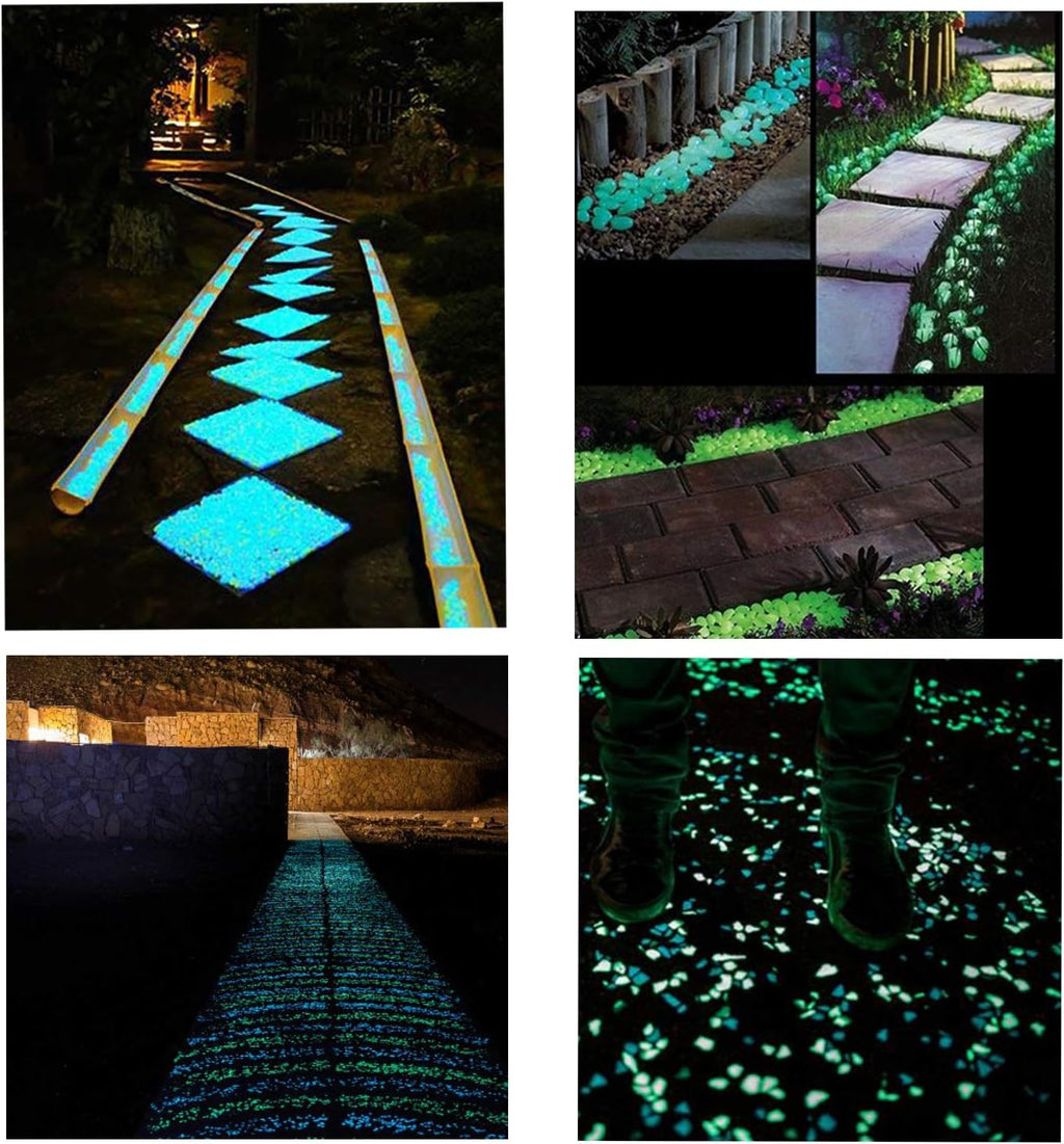 Oubest Glow in The Dark Pebbles/Glow Stones/Glowing Rocks Green Decor for Garden/Fish Tank/Aquarium/Walkway/Driveway/Plant Pots/Bonsai (200, Green)