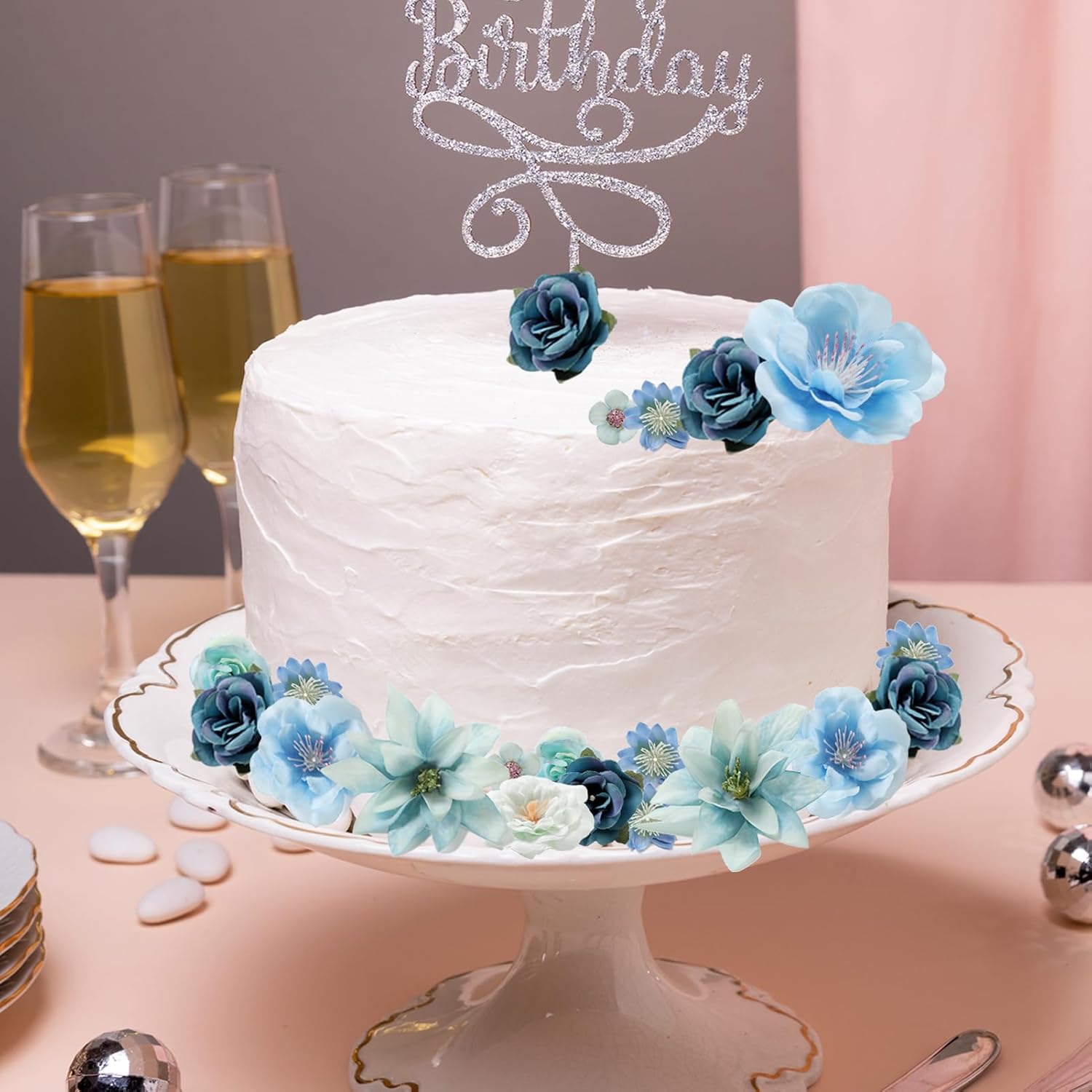 Serra Flora Realistic Mini Silk Flower Heads Set – Multicolor Daisy & Rose Artificial Flowers for Outdoor Wedding Garlands, DIY Crafts & Home Decor Accents