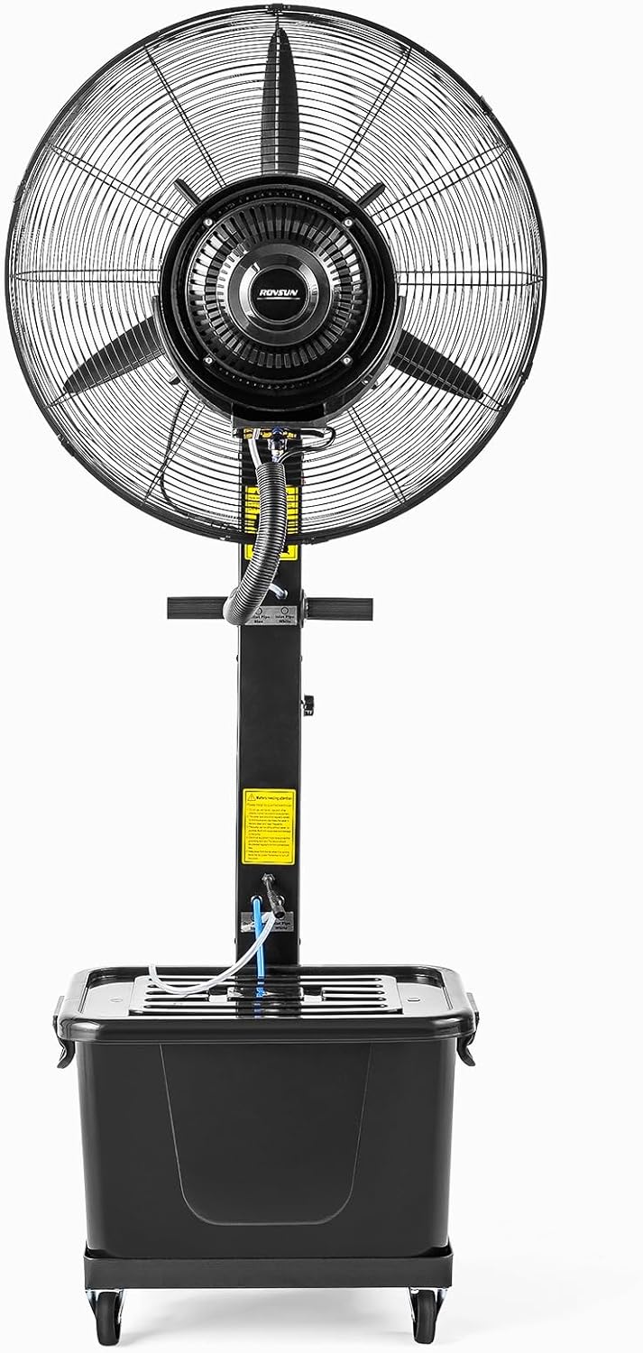 ROVSUN Max 8800CFM Misting Fan, 30Inch High Velocity Industrial Mister with 42L/11Gal Water Tank, 3 Speed Settings & Ajustable Mist Value, 60° Oscillation, For Outdoor Cooling, Patio, Barn, Greenhouse