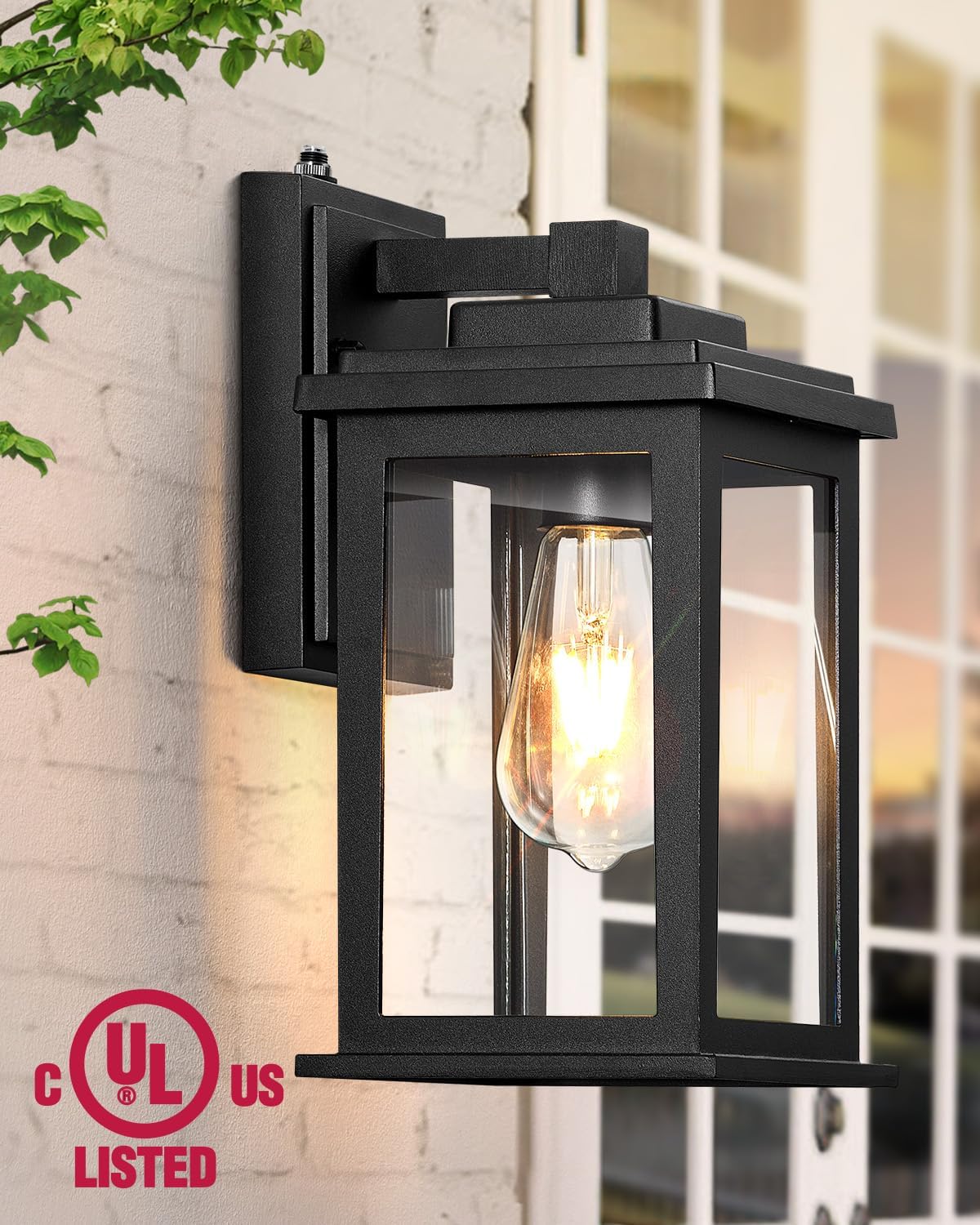 VIANIS Dusk to Dawn Outdoor Lights for House, Black Outdoor Light Fixture, Waterproof Exterior Lighting Fixtures Wall Mount, Outdoor Wall Lights for House, Garage, Garden, Porch,Hardwired, Non-Solar