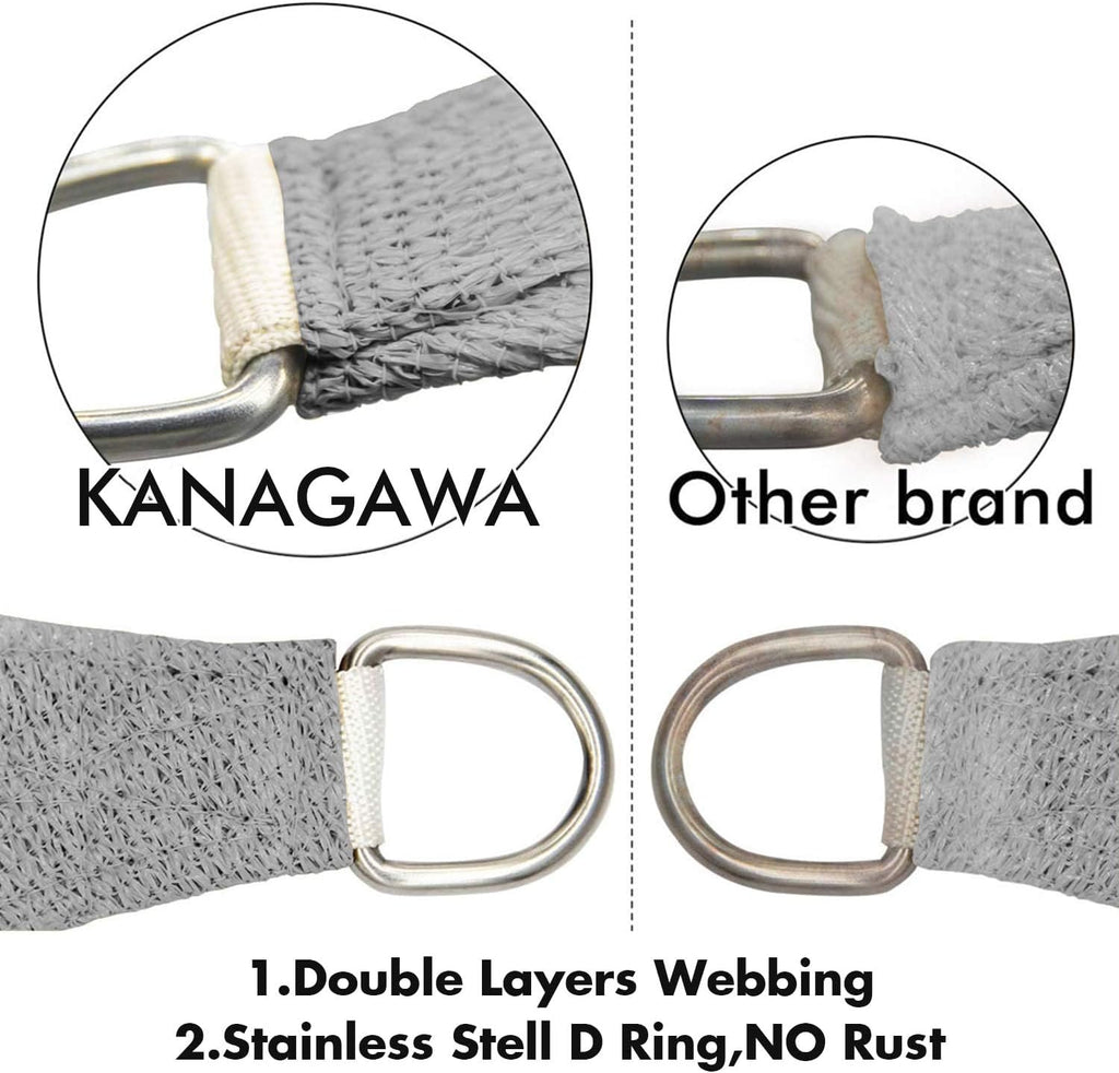 KANAGAWA Sun Shade Sail Curved 20'X26' Grey Rectangle Outdoor Shade Cover UV Blovk Canopy for Patio Garden Backyard Heavy Duty Permeable 185GSM (We Make Custom Size)